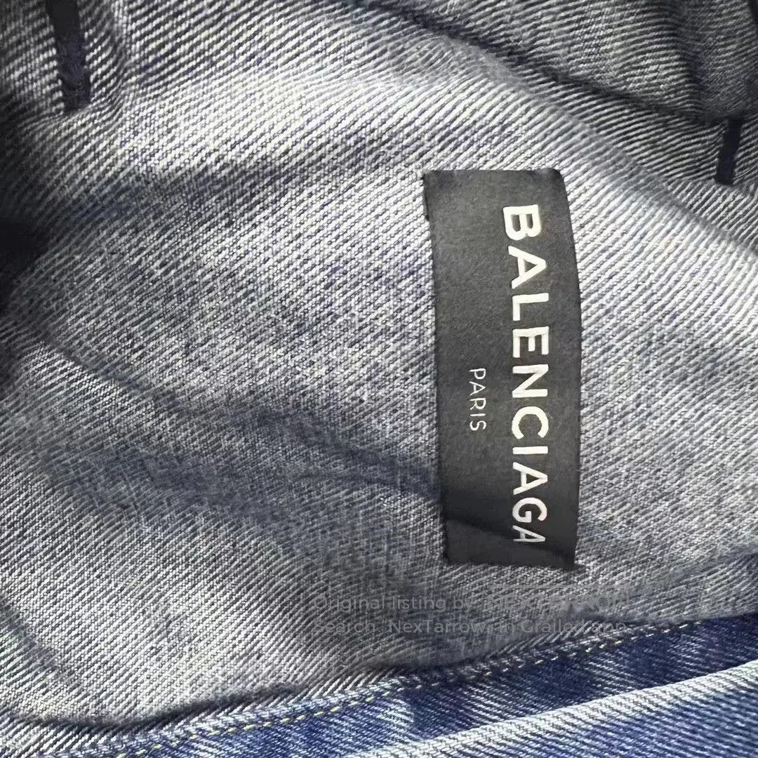 Balenciaga Balenciaga Blue Denim Jacket with Logo. Size US S / EU 44-46 / 1 - 5 Thumbnail