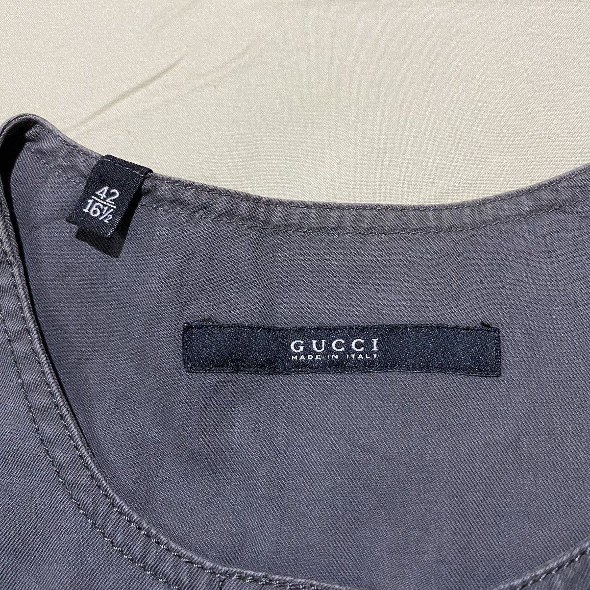 Gucci Vintage Gucci Collarless Shirt Hafl Button Size US L / EU 52-54 / 3 - 5 Thumbnail