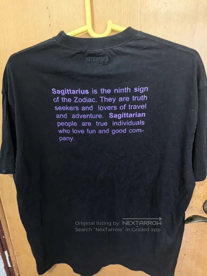 Vetements Vetements Sagittarius T-Shirt Black Cotton M Size Size US M / EU 48-50 / 2 - 5 Thumbnail