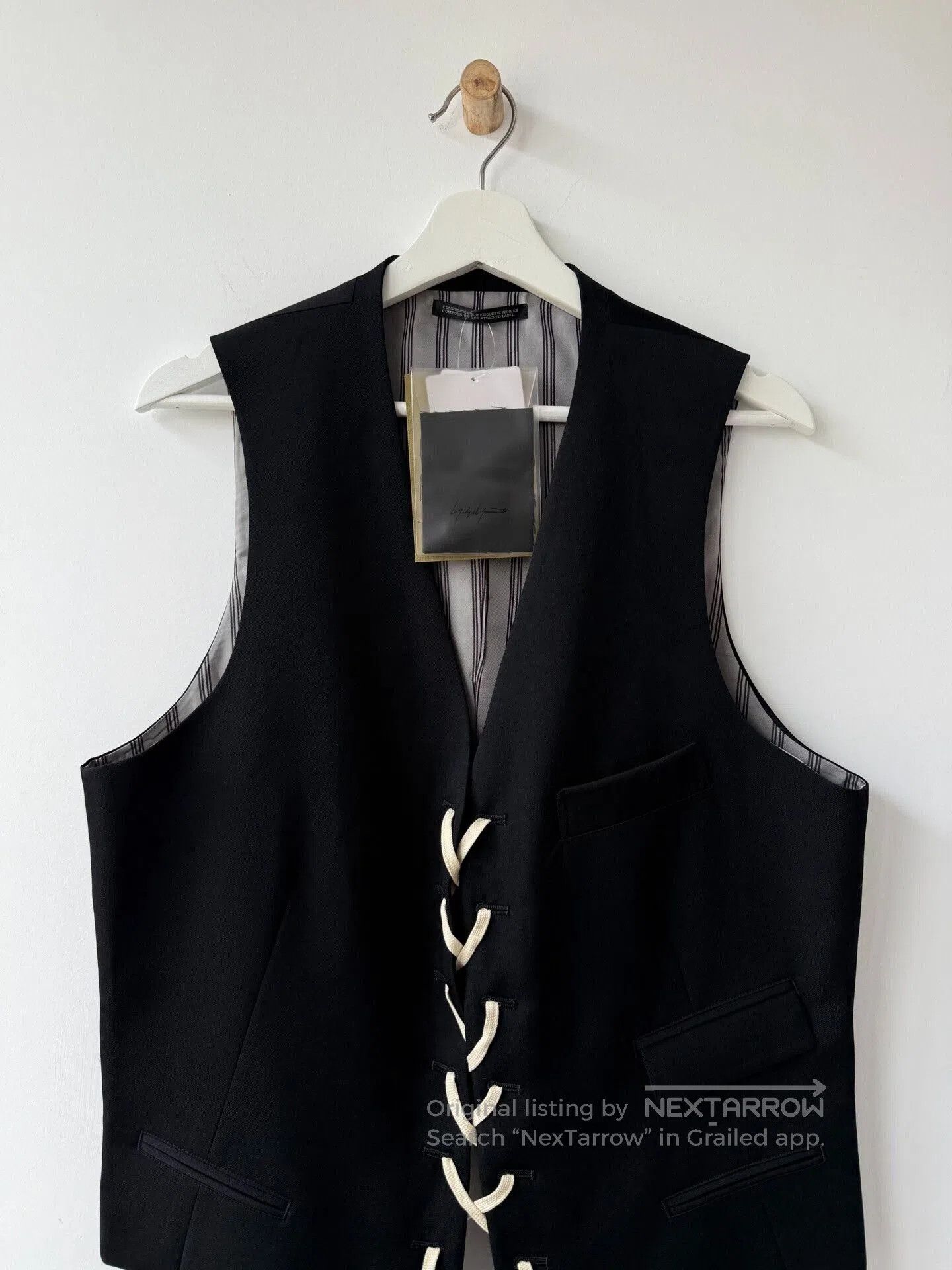 Yohji Yamamoto yohji yamamoto black wool vest with laces. Size US M / EU 48-50 / 2 - 5 Thumbnail