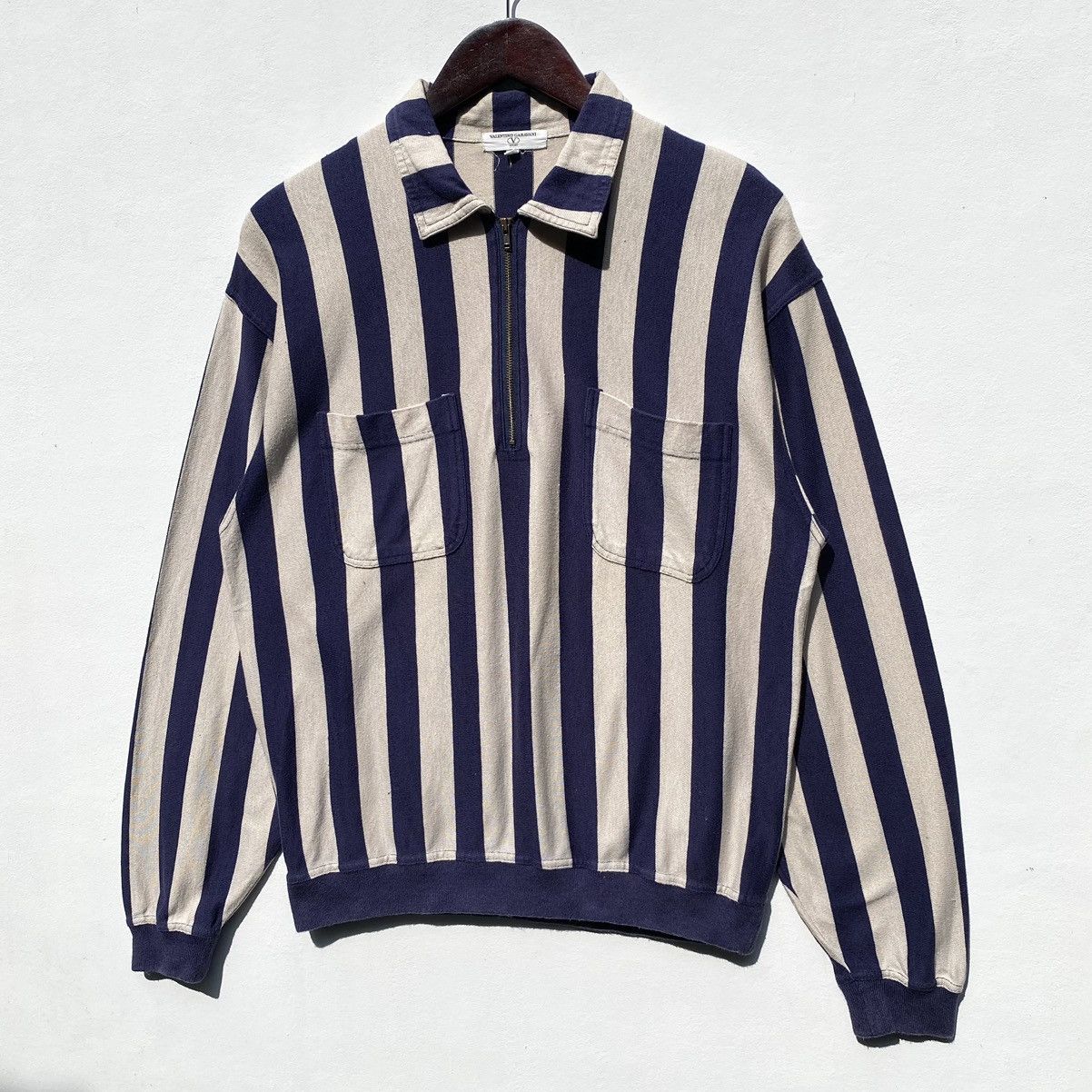 Valentino Vintage 90s Valentino Garavani Sport Half Zip Sweatshirt Size US M / EU 48-50 / 2 - 3 Thumbnail
