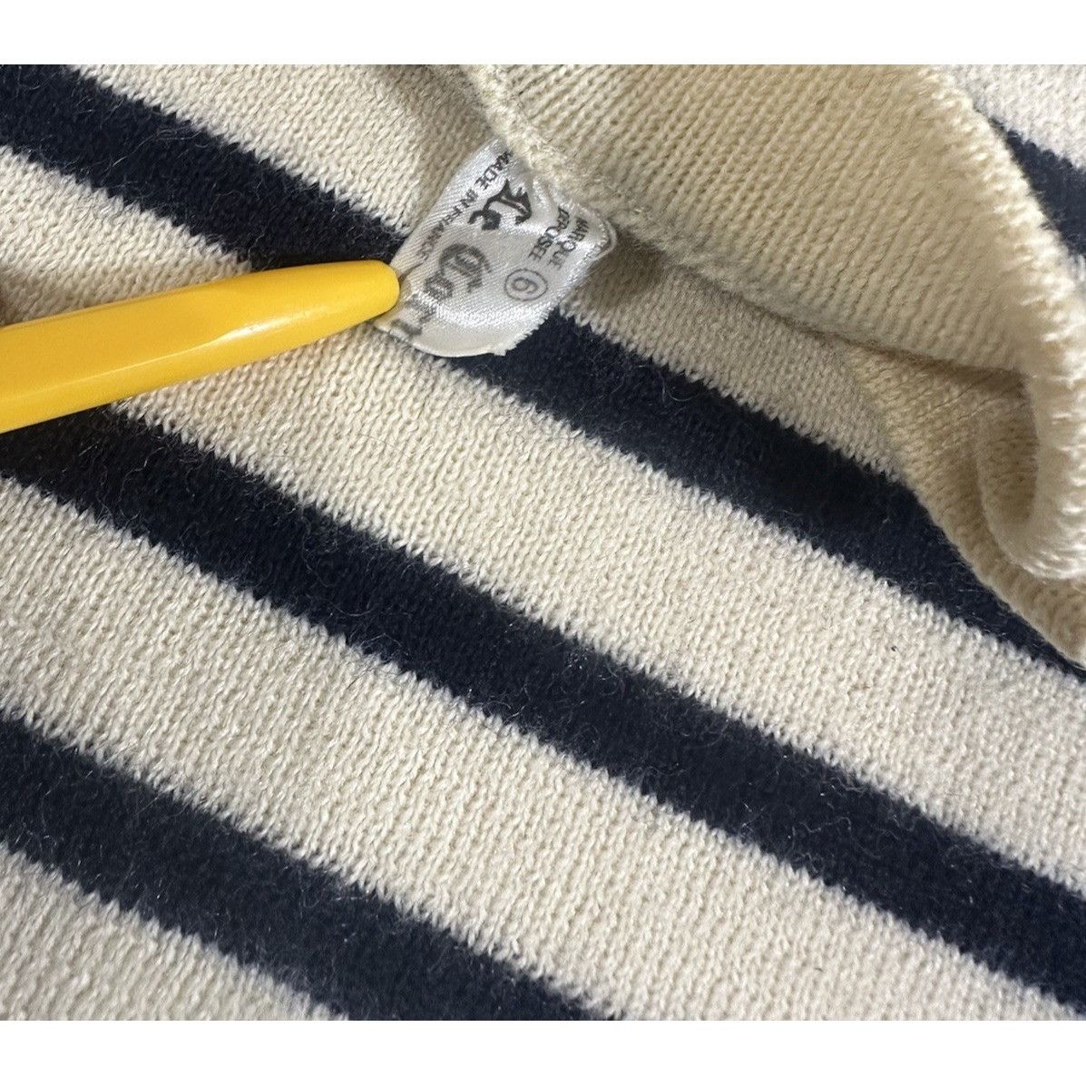 Vintage Vintage Le Cormoran Striped Long Sleeve Sweater Knit Black W Size US L / EU 52-54 / 3 - 6 Thumbnail