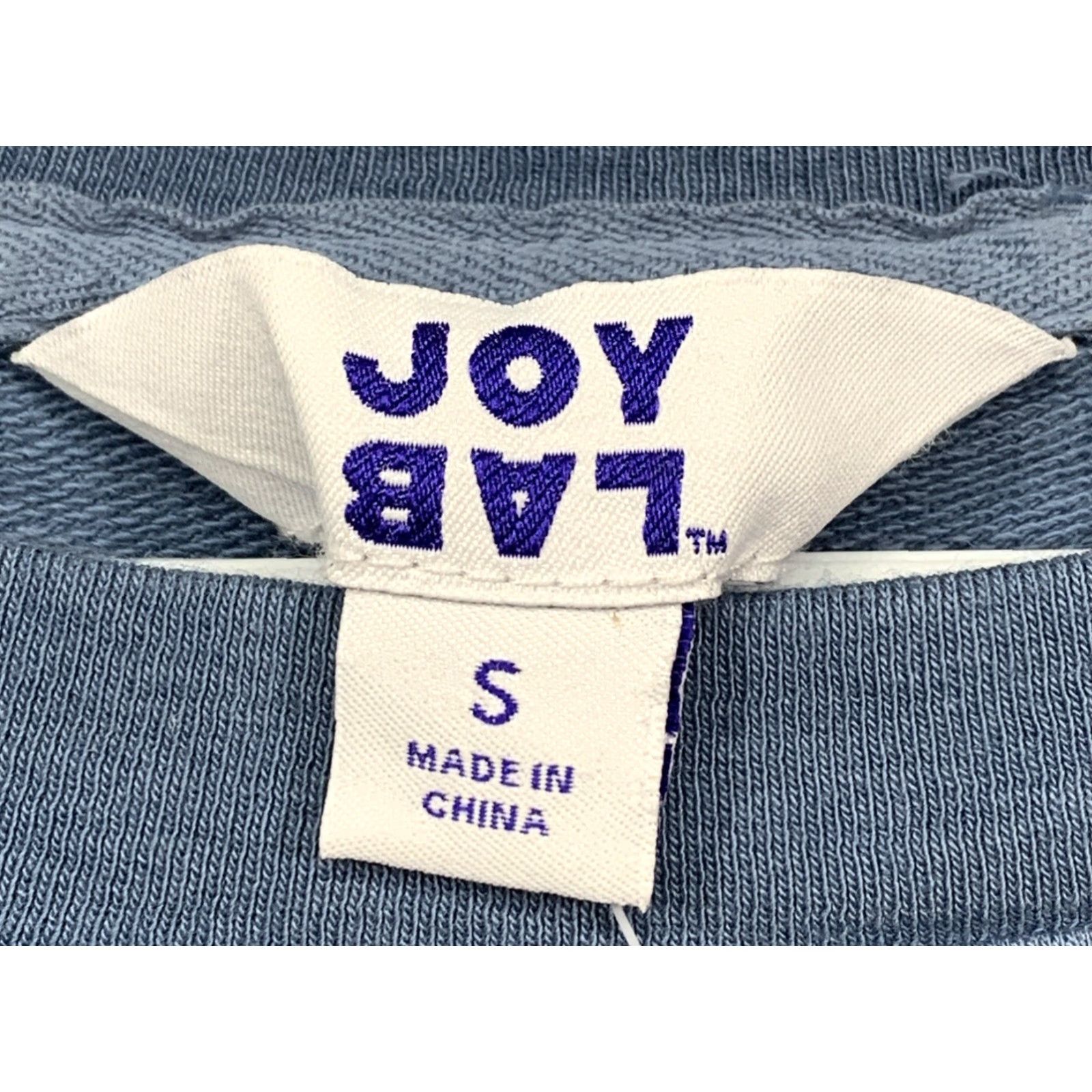 Vintage Joy Lab Women's Cropped Sweatshirt Blue & Cream Activewear Small NWT Size S / US 4 / IT 40 - 4 Thumbnail