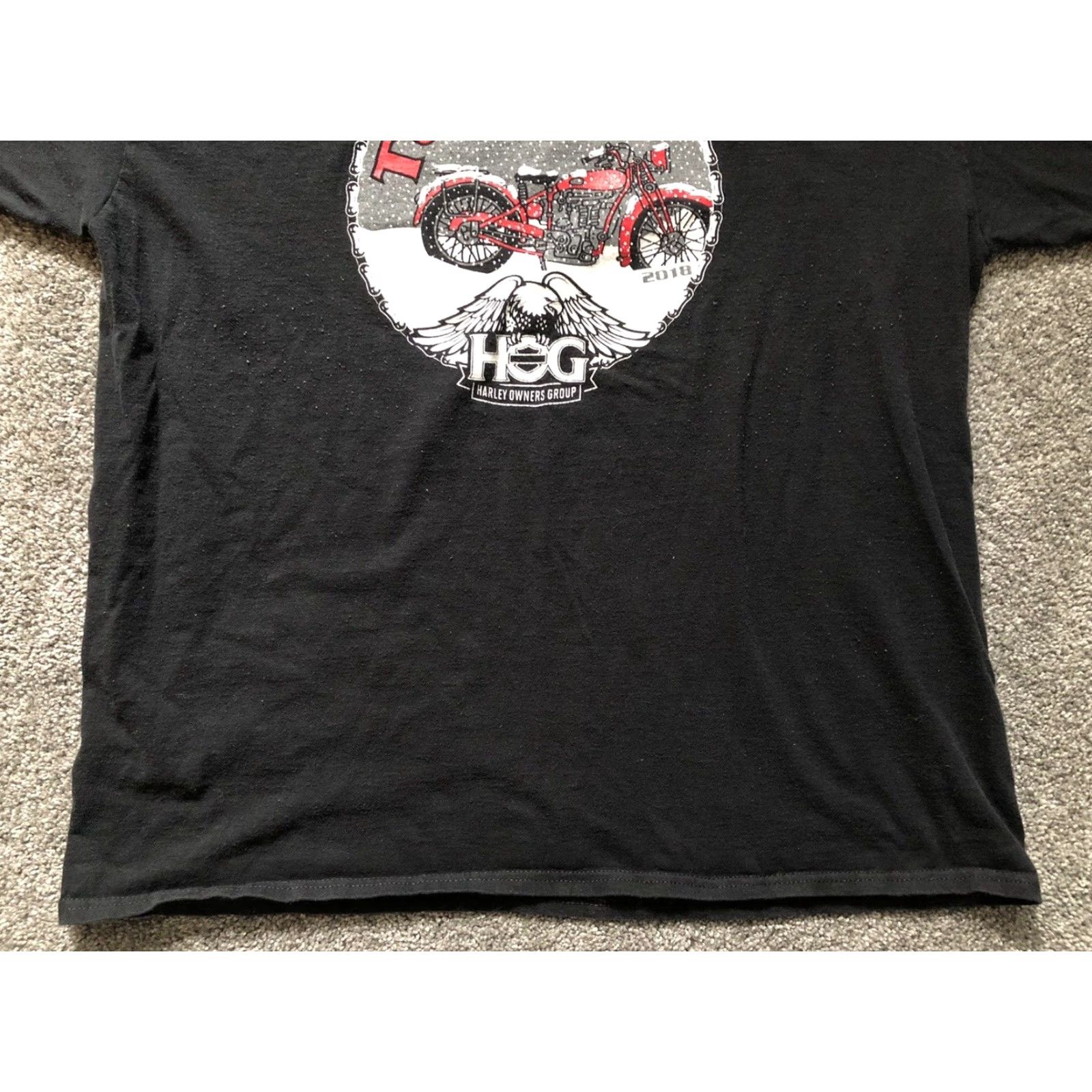 Port & Company Harley Owners Group Toy Run T Shirt Black XL 100% Cotton Graphic Print Port & Company Men T-Shirt Short Sleeve Summer Fall Spring Vintage? Size US XL / EU 56 / 4 - 4 Thumbnail