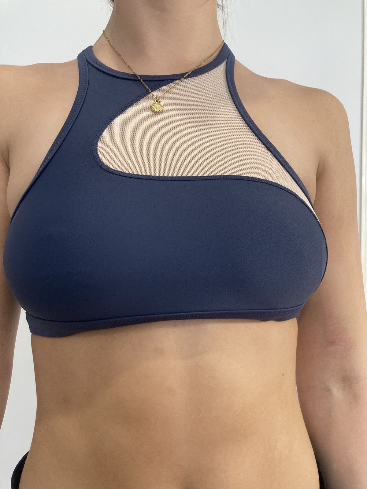 Adidas × Stella McCartney Stella McCartney + Adidas Grey Mesh Swim/Gym Crop Top Size M / US 6-8 / IT 42-44 - 2 Thumbnail
