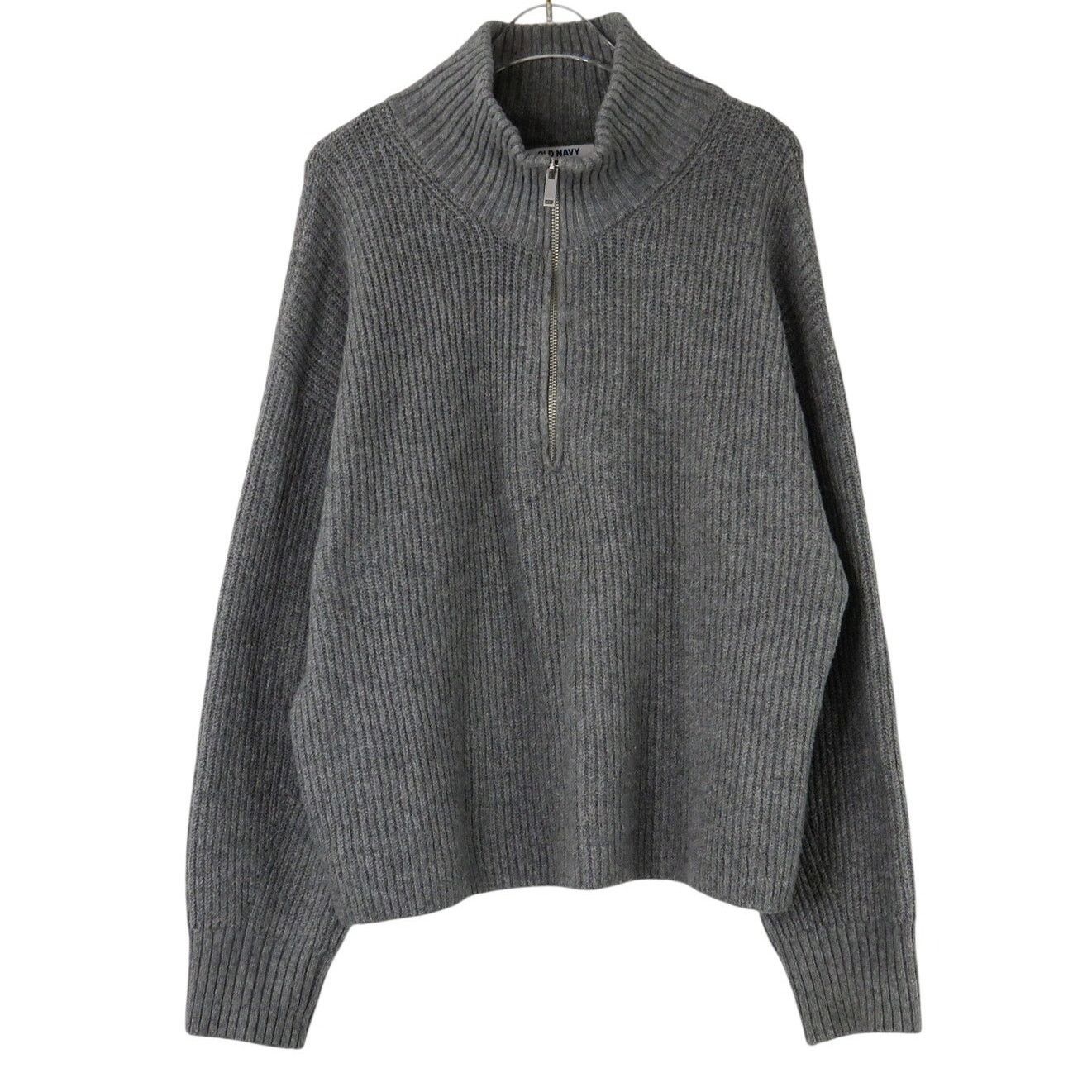 Old Navy Old Navy Gray Ribbed Knit Quarter Zip Sweater Medium Preppy Size M / US 6-8 / IT 42-44 - 3 Thumbnail