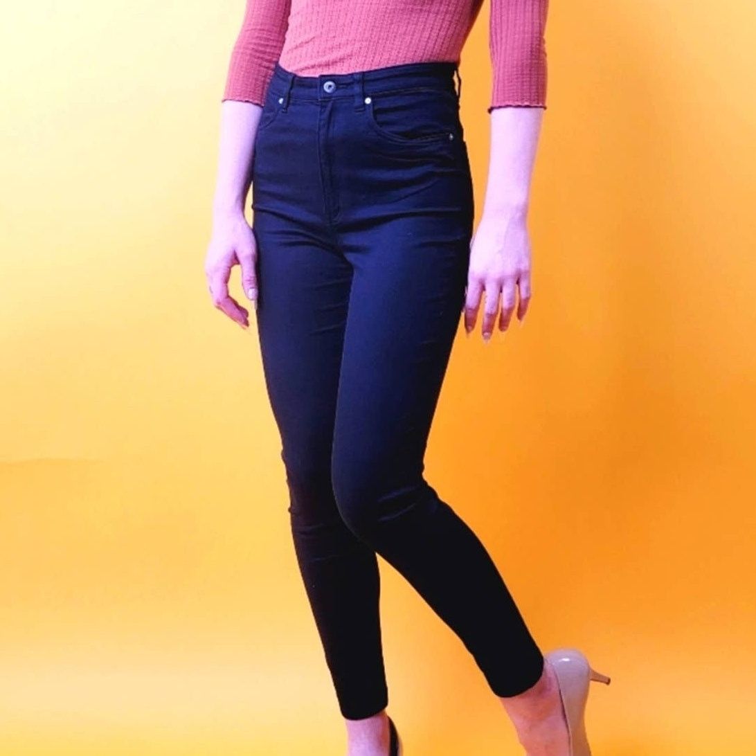 H&M H&M Black High-Waisted Skinny Jeans - 6 Size 29" - 3 Thumbnail