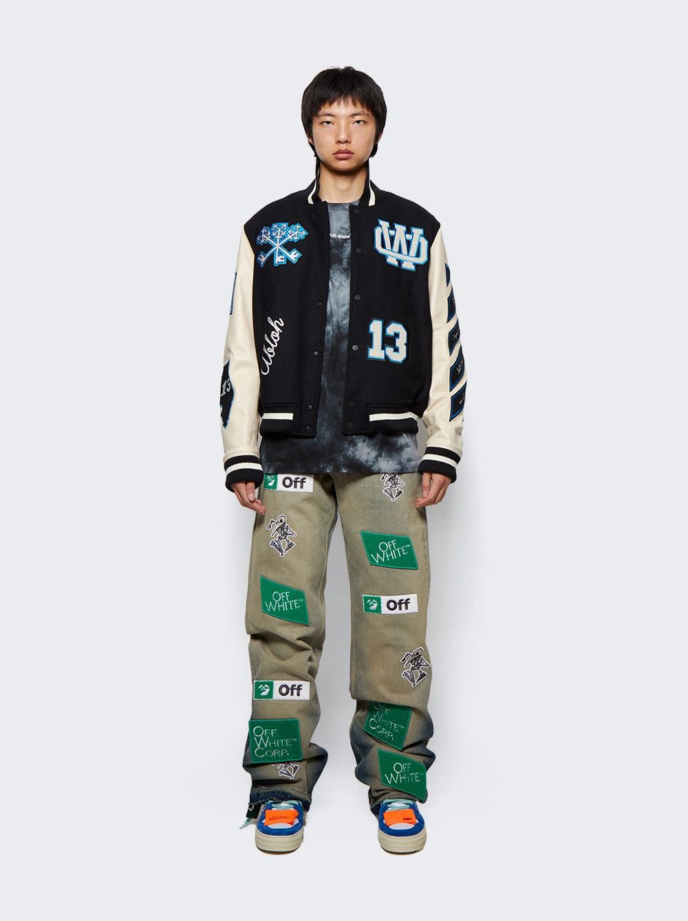 Off-White o1gr1nt0125 Diag Multilogo Relax Slim Jeans in Grey Size US 34 / EU 50 - 2 Thumbnail