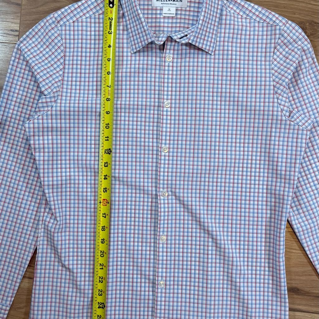 No Fear Mizzen+Main Men’s M Trim Plaid Performance Shirt Size US M / EU 48-50 / 2 - 7 Thumbnail