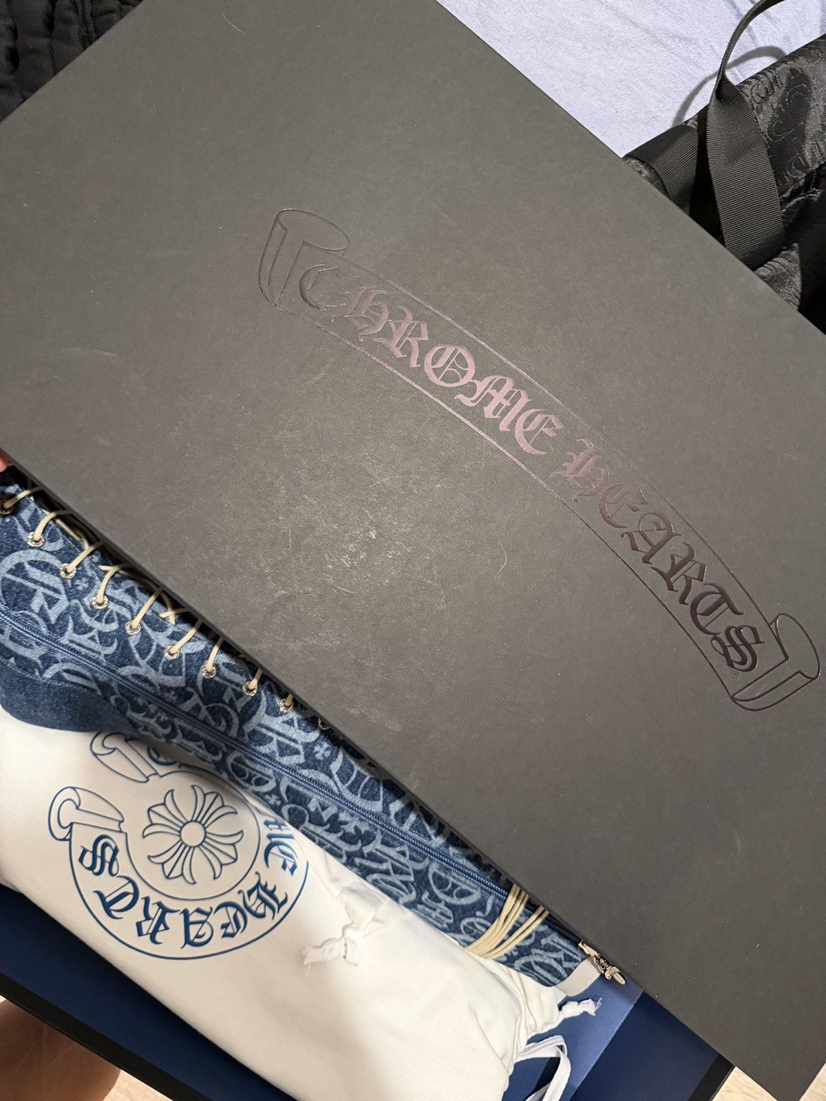 Chrome Hearts RARE！Chrome hearts Denim Monogram Lace Up Knee Boots Size US 7 / IT 37 - 4 Thumbnail