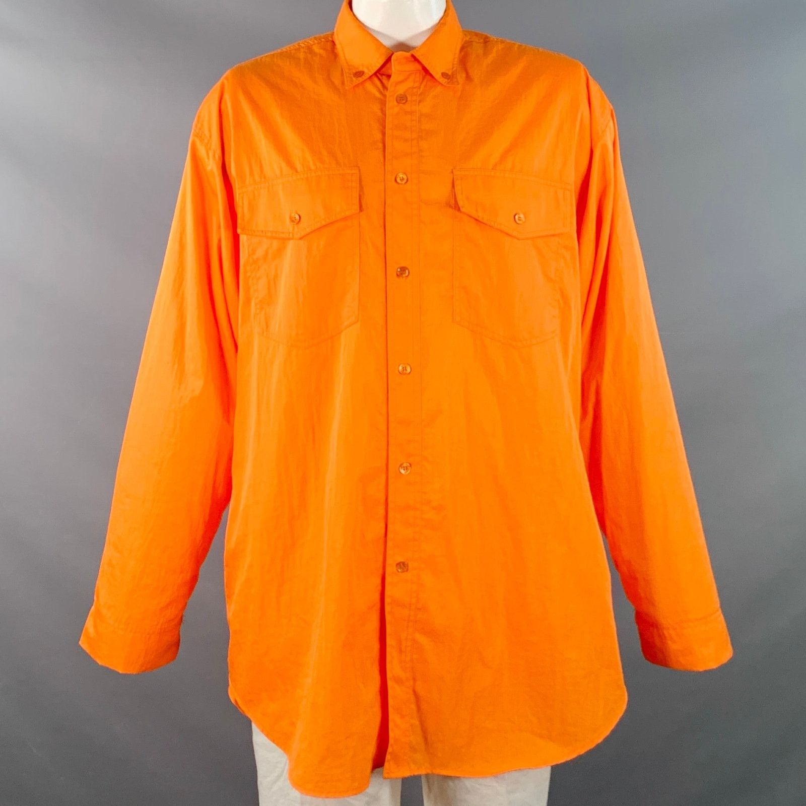 Frankie Shop Size L Orange Polyester Button Down Collar Oversized Shirt Size US L / EU 52-54 / 3 - 1 Thumbnail