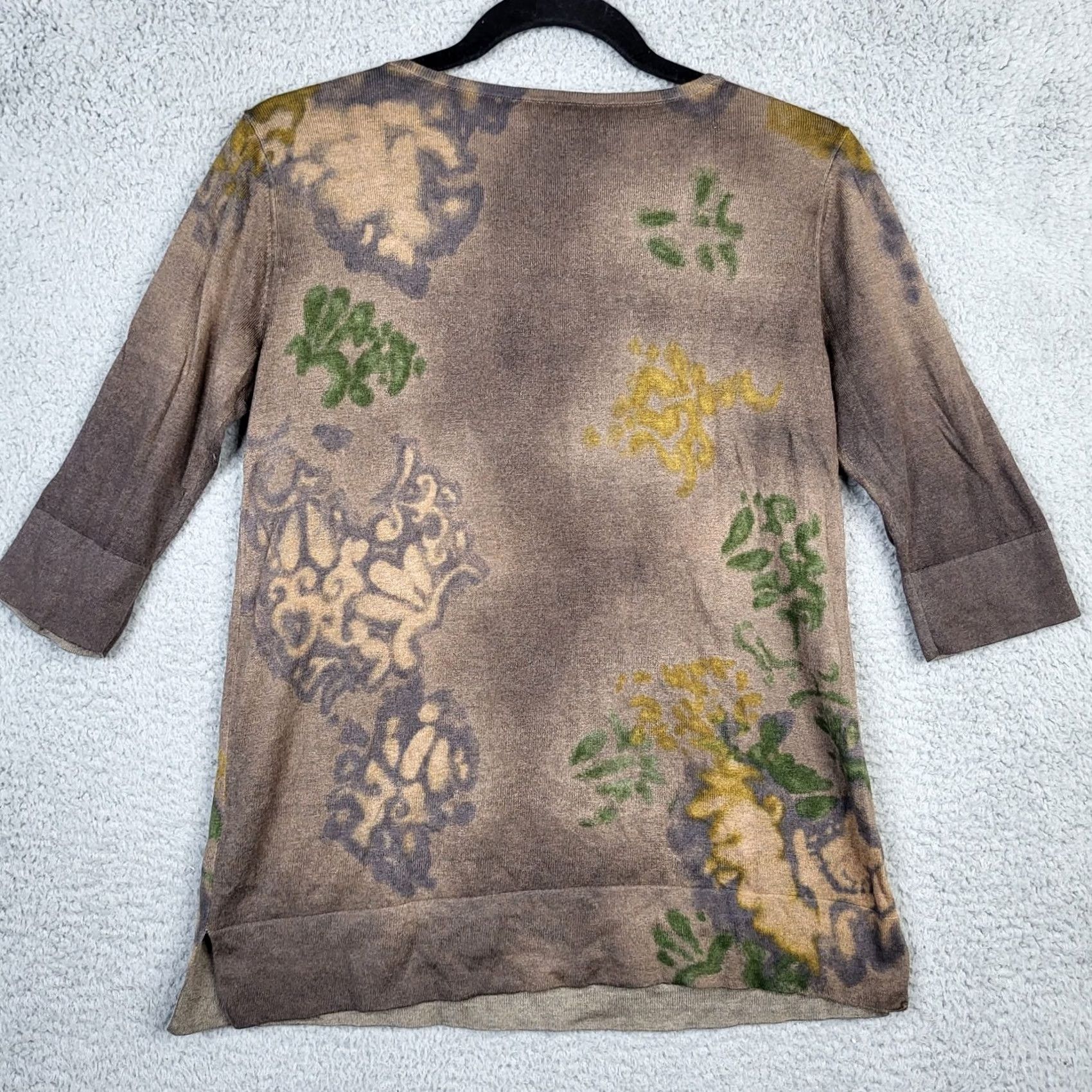 J. Jill J.jill Silk cotton cashmere top Size S Petite 3/4 sleeve brown Women's Size S / US 4 / IT 40 - 6 Thumbnail