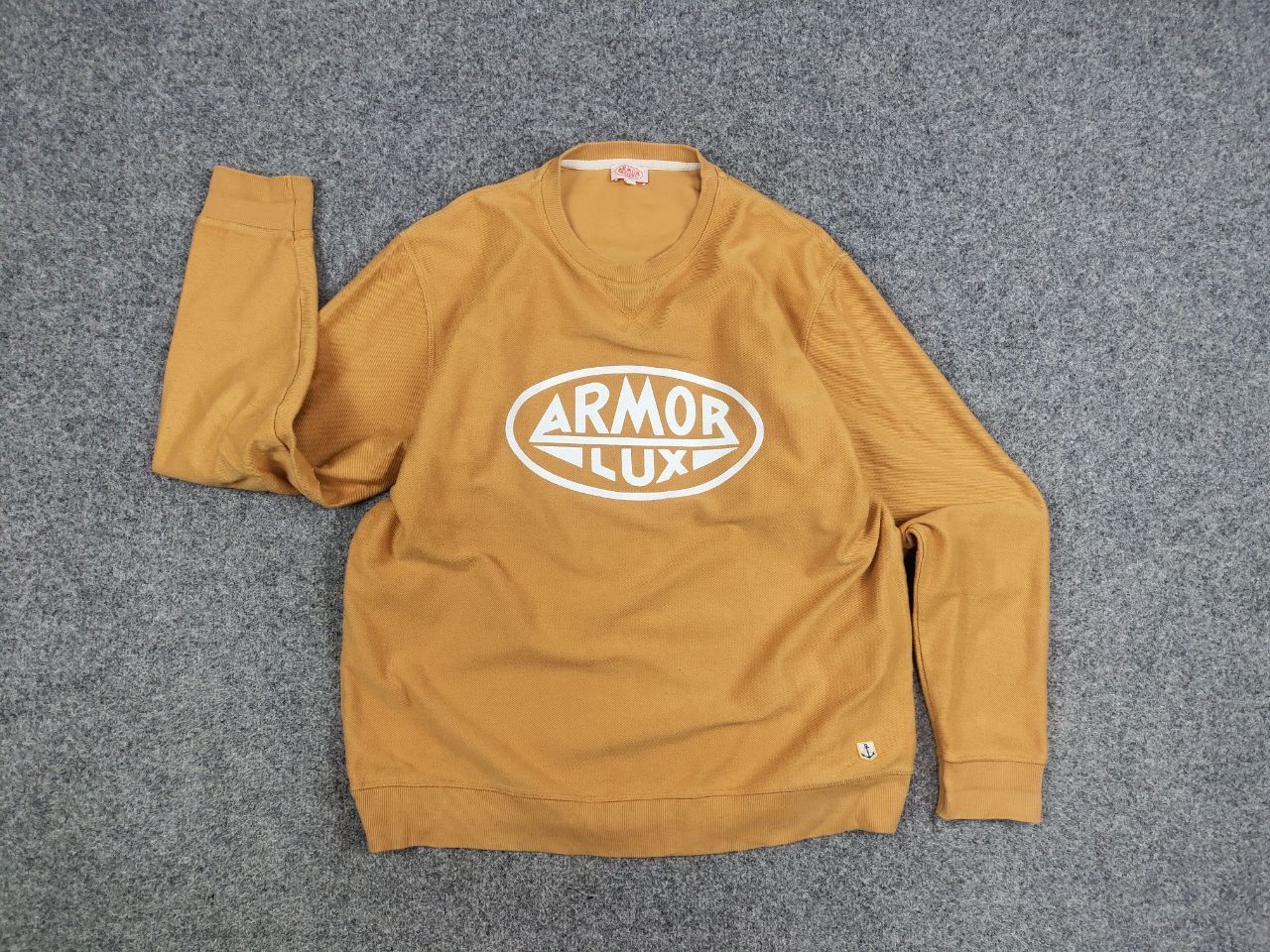 Armor-Lux Armor Lux Design Orange Circle Logo Crew Check Sweatshirt Size US XL / EU 56 / 4 - 14 Thumbnail