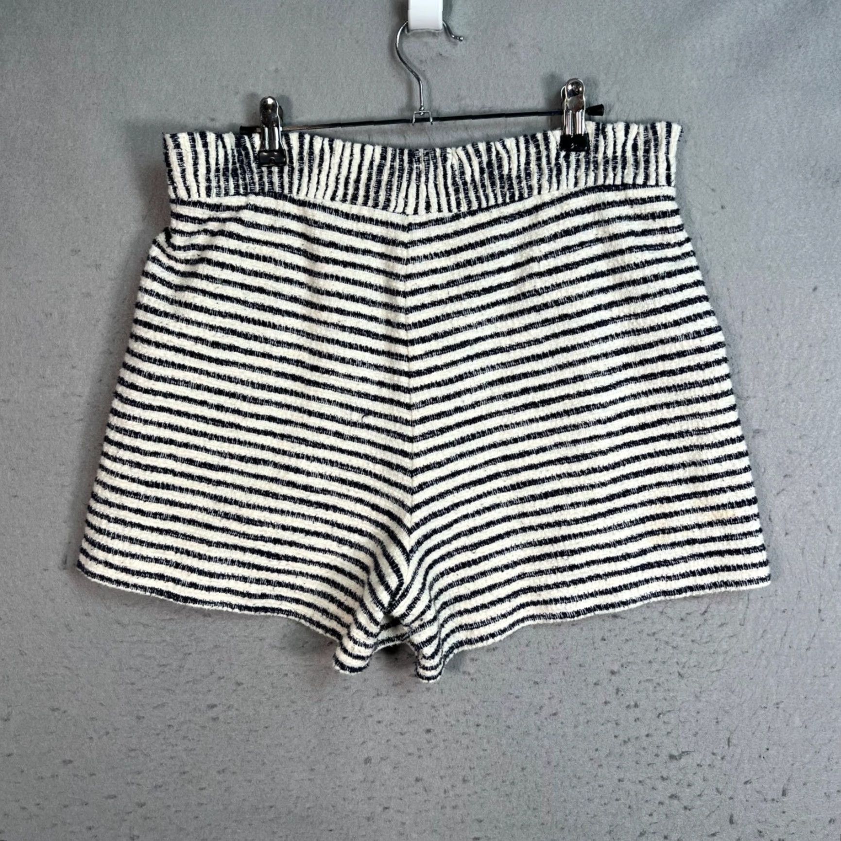 Lou & Grey Lou & Grey Womens Medium Striped Knit Shorts Black & White Cotton Blend Size 32" / US 10 / IT 46 - 2 Thumbnail