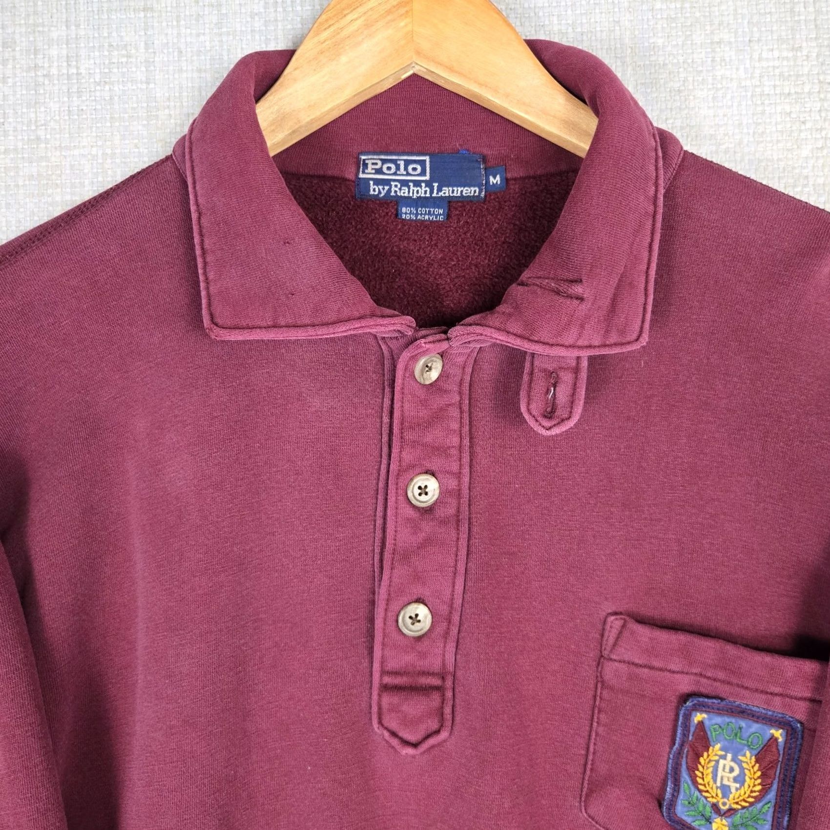 Polo Ralph Lauren VINTAGE Polo Ralph Lauren Mens Collared Sweatshirt Shirt RL Unicrest Oxblood M Red Polo RL Unicrest Rugby Polo Shirt Mens Size US M / EU 48-50 / 2 - 3 Thumbnail