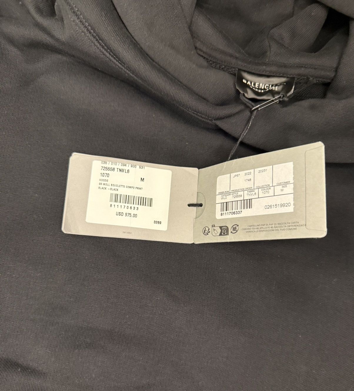 Balenciaga Balenciaga Garde-Robe Care Label Hoodie Black Size US XL / EU 56 / 4 - 5 Thumbnail