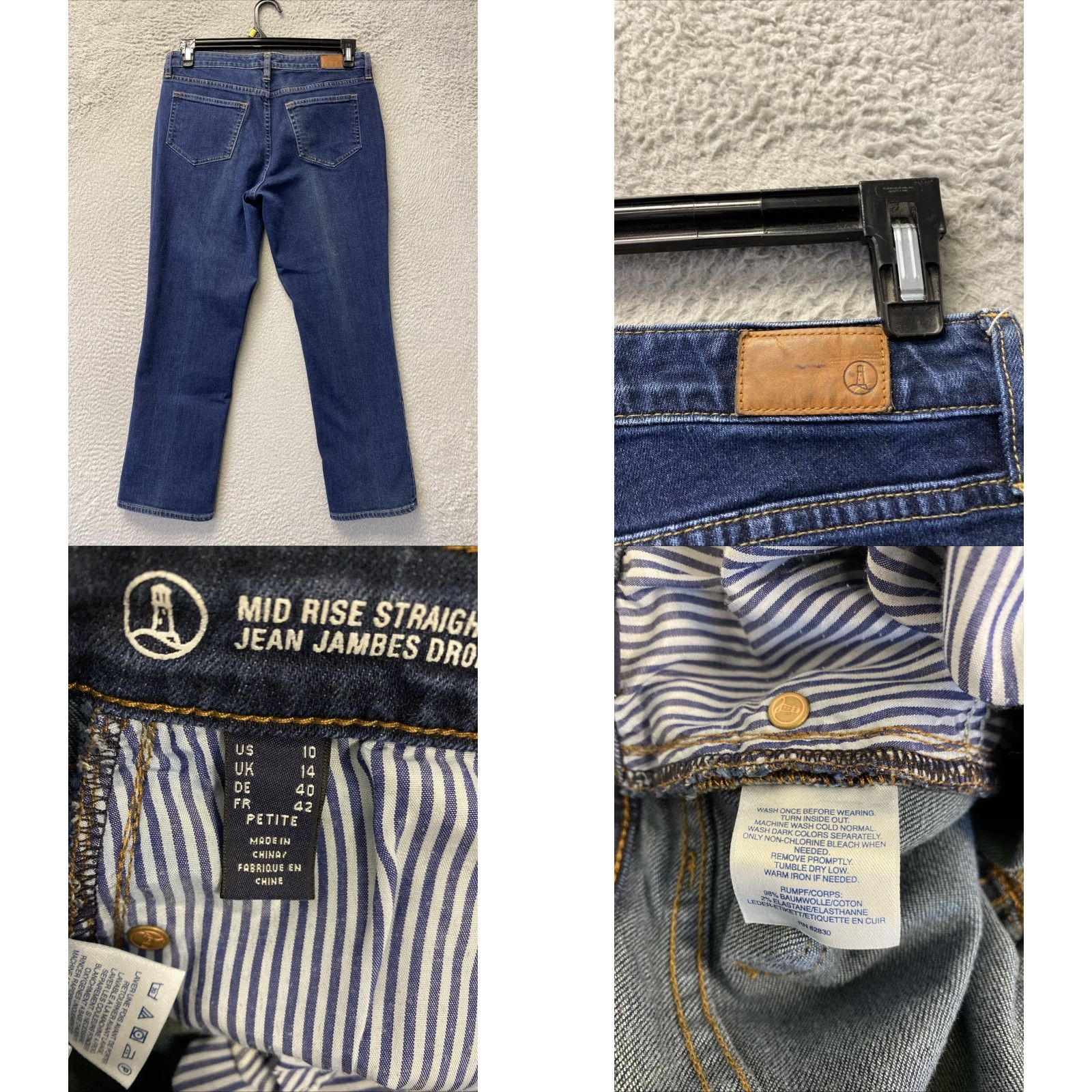 Lands' End Lands' End Jeans Women’s 10 Mid Rise Blue Denim Straight Leg Crop 26 In Inseam Regular 32 in Waist Womens Size 32" / US 10 / IT 46 - 8 Thumbnail