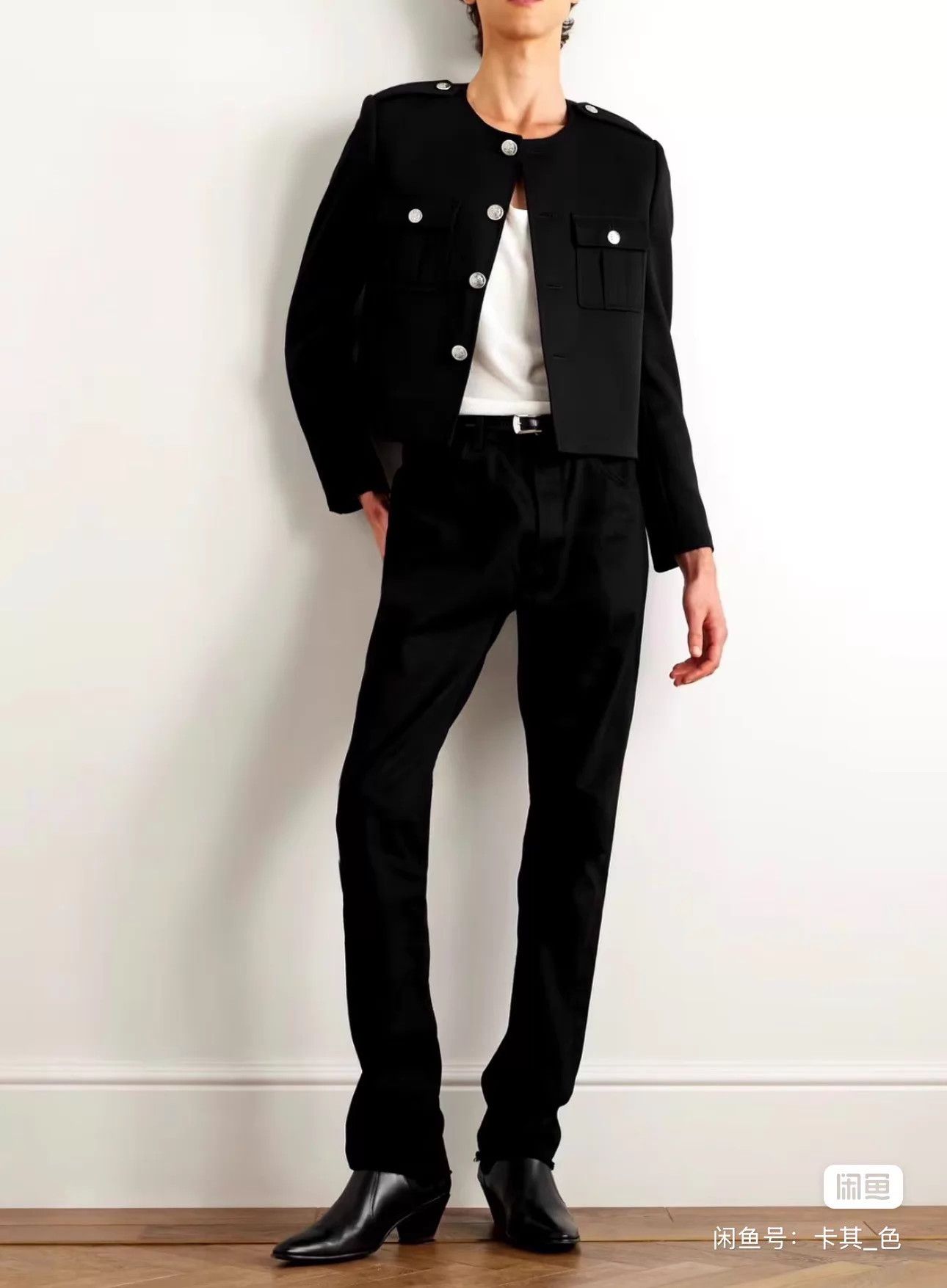 Celine Celine Hedi Men's Wool Hunting Jacket 48 Black Silver New Size US M / EU 48-50 / 2 - 2 Thumbnail