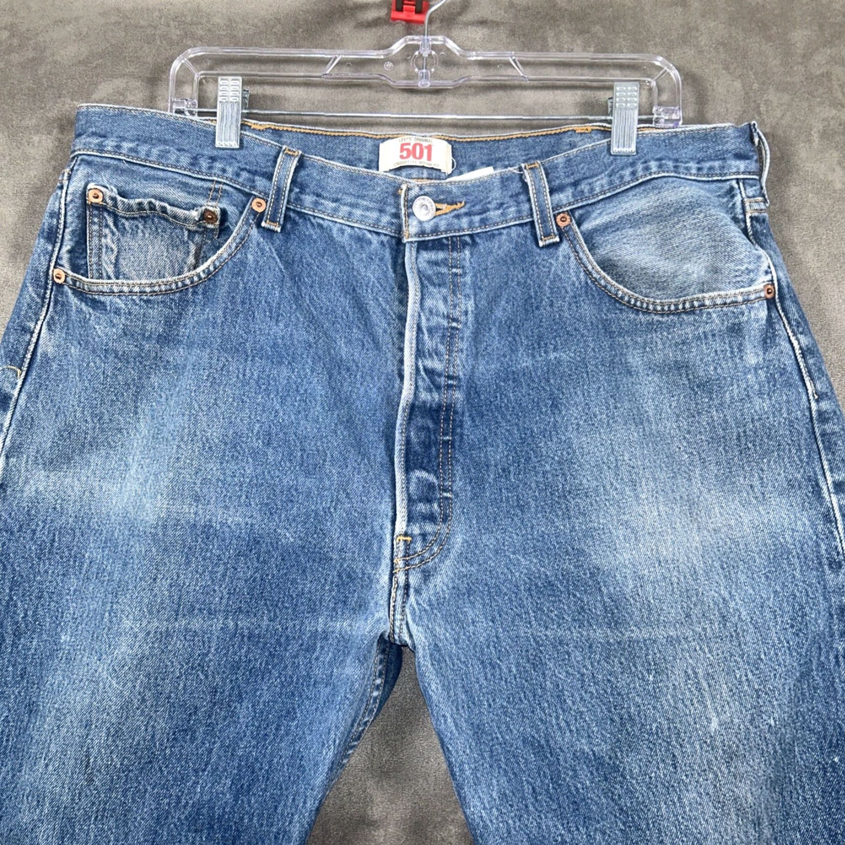 Levi's Levi's 501 Jeans Blue Denim Straight Leg 38x29 Men's Regular Mid Rise Button Fly Vintage No (Used) Size US 38 / EU 54 - 2 Thumbnail