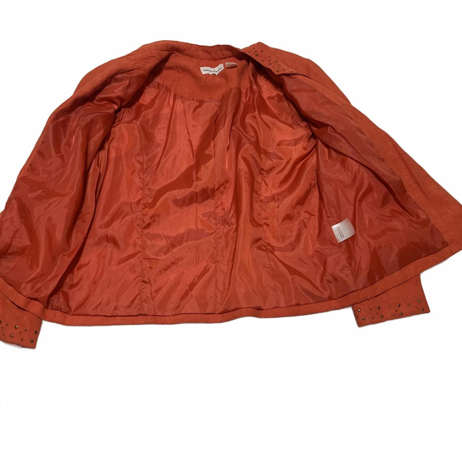 Other Alfred Dunner Women's 14 Suede Leather Jacket Orange Size XL / US 12-14 / IT 48-50 - 3 Thumbnail