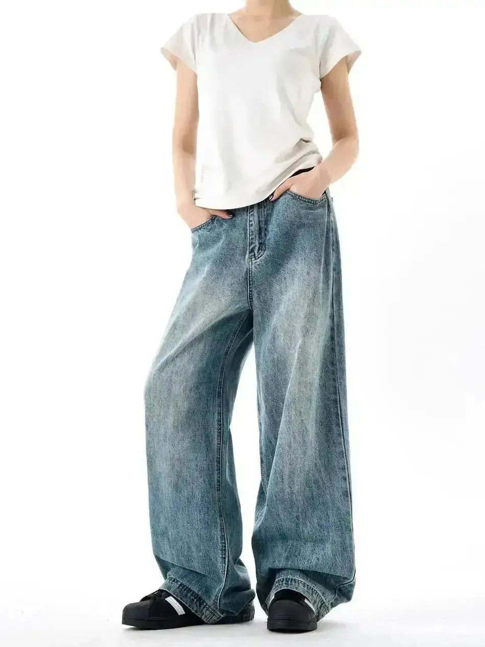 Japanese Brand Retro loose fitting wide leg jeans Size US 32 / EU 48 - 2 Thumbnail