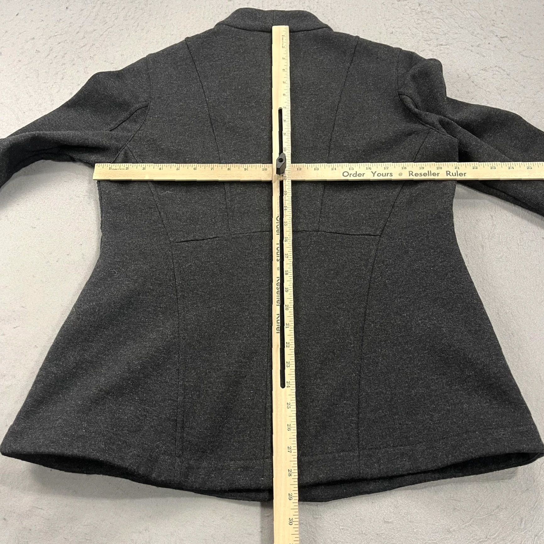 Eileen Fisher VINTAGE Eileen Fisher Jacket Mens? Womens Large Gray Wool Knit Asymmetrical Zip Moto Style Full Zip Pockets Mid-Length Size L / US 10 / IT 46 - 7 Thumbnail