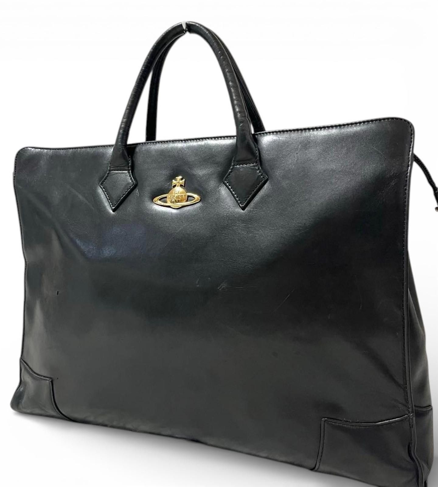 Vivienne Westwood Vivienne Westwood - Black Leather Large Tote Bag Size ONE SIZE - 1 Thumbnail