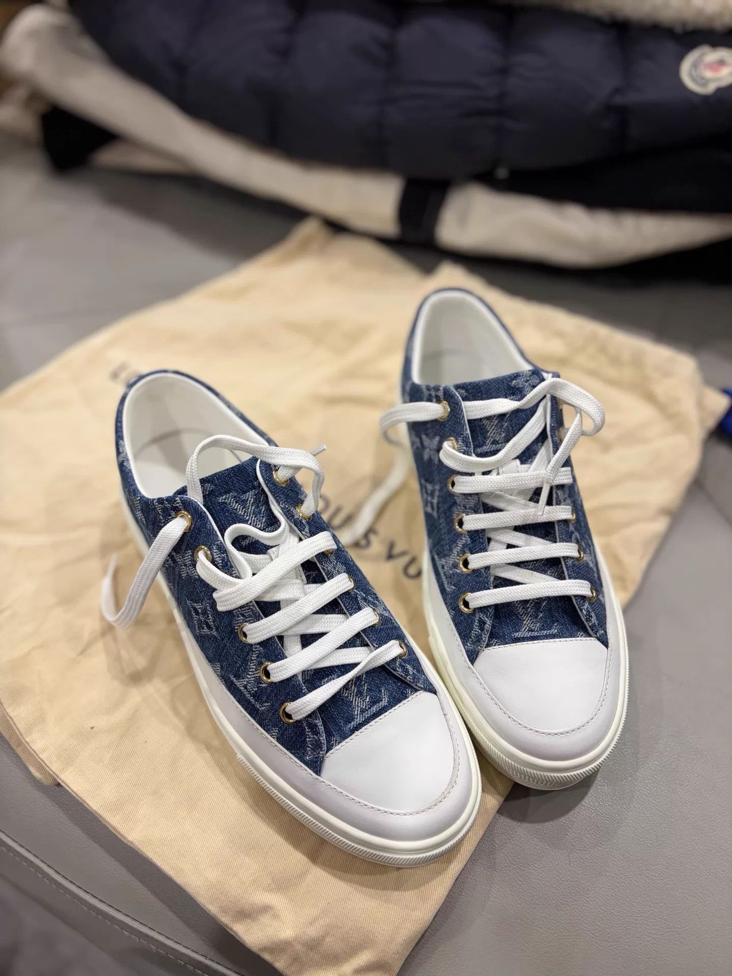 Louis Vuitton LV Monogram Denim Board Shoes EUR 37 (Fits 38) Size US 6.5 / IT 36.5 - 1 Thumbnail