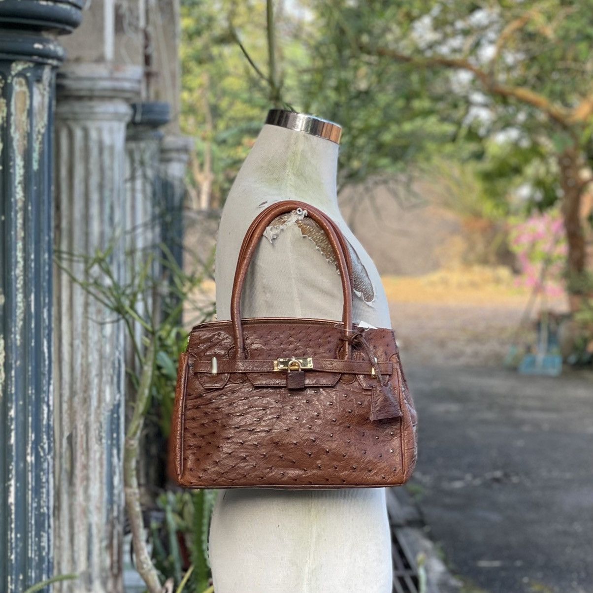 Genuine Ostrich Leather Handbag