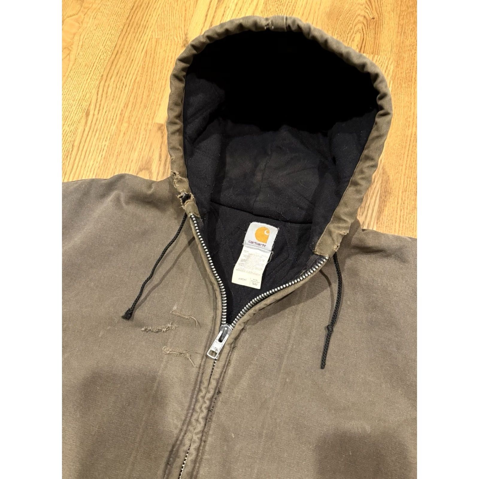 Carhartt VINTAGE Carhartt J68 Jacket Mens 2XLT Quilted Lined Distressed Workwear Bomber Jacket Brown, 90s USA Carhartt J68, Big & Tall Mens Jacket Size US XXL / EU 58 / 5 - 5 Thumbnail