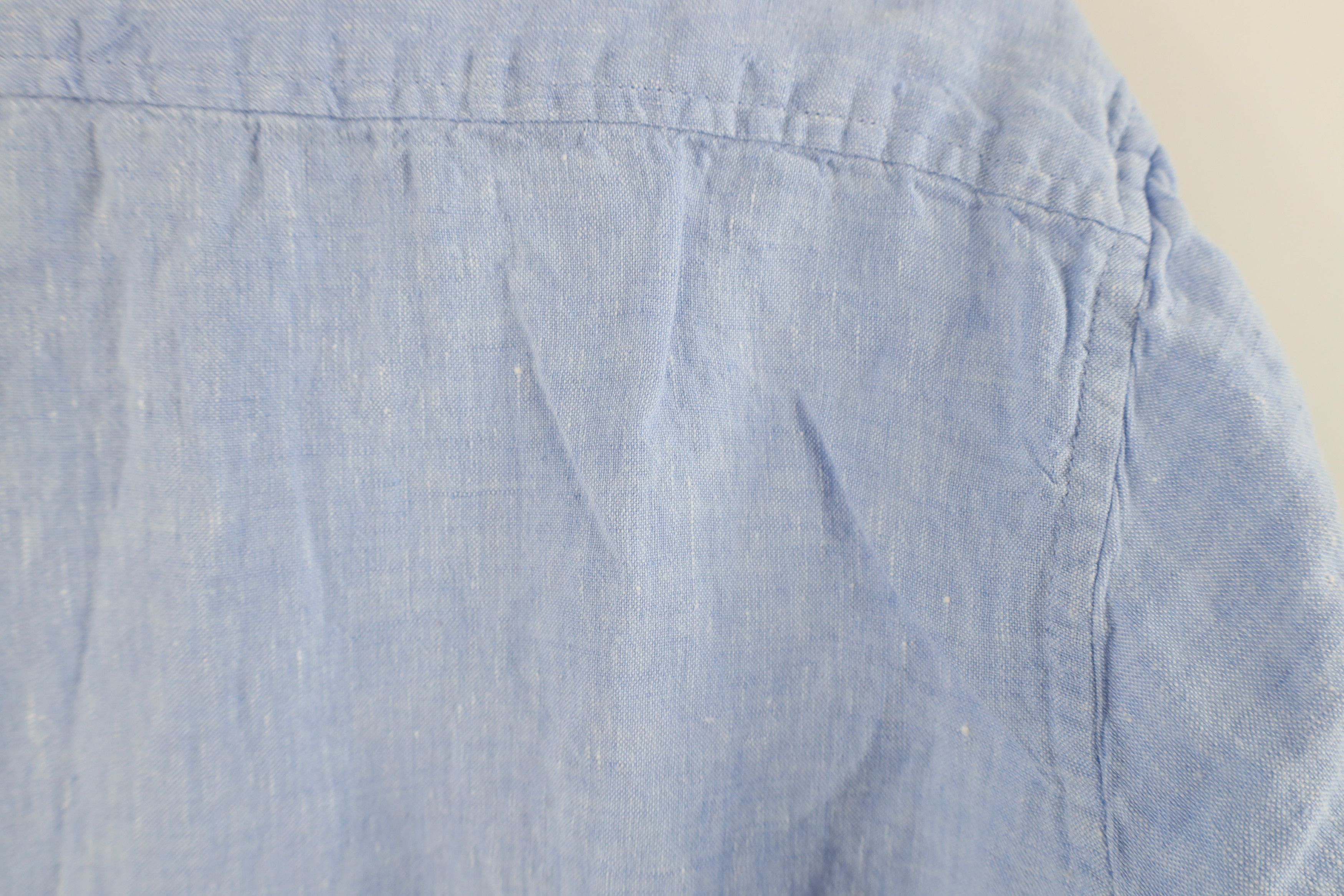 L.L. Bean × Vintage Vintage LL Bean Fitted Linen Collared Button Shirt Blue Size US M / EU 48-50 / 2 - 10 Thumbnail