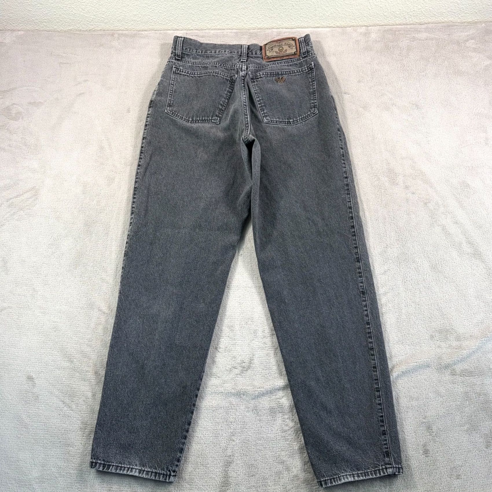 VINTAGE Armani Jeans Denim Jeans 29x32 Charcoal 90s Relaxed 