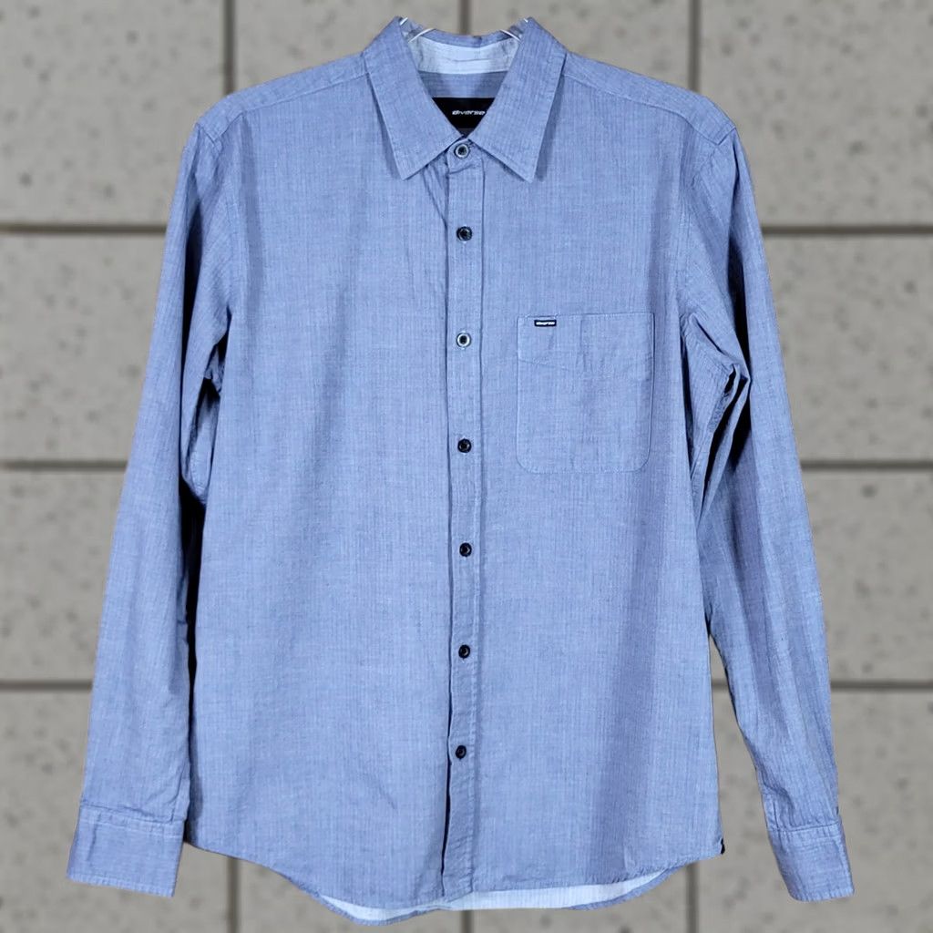 Vintage Diverse Mens Dress Shirt Small Gray Long Sleeve Cotton Chest Pocket Adult Size 36R - 1 Thumbnail