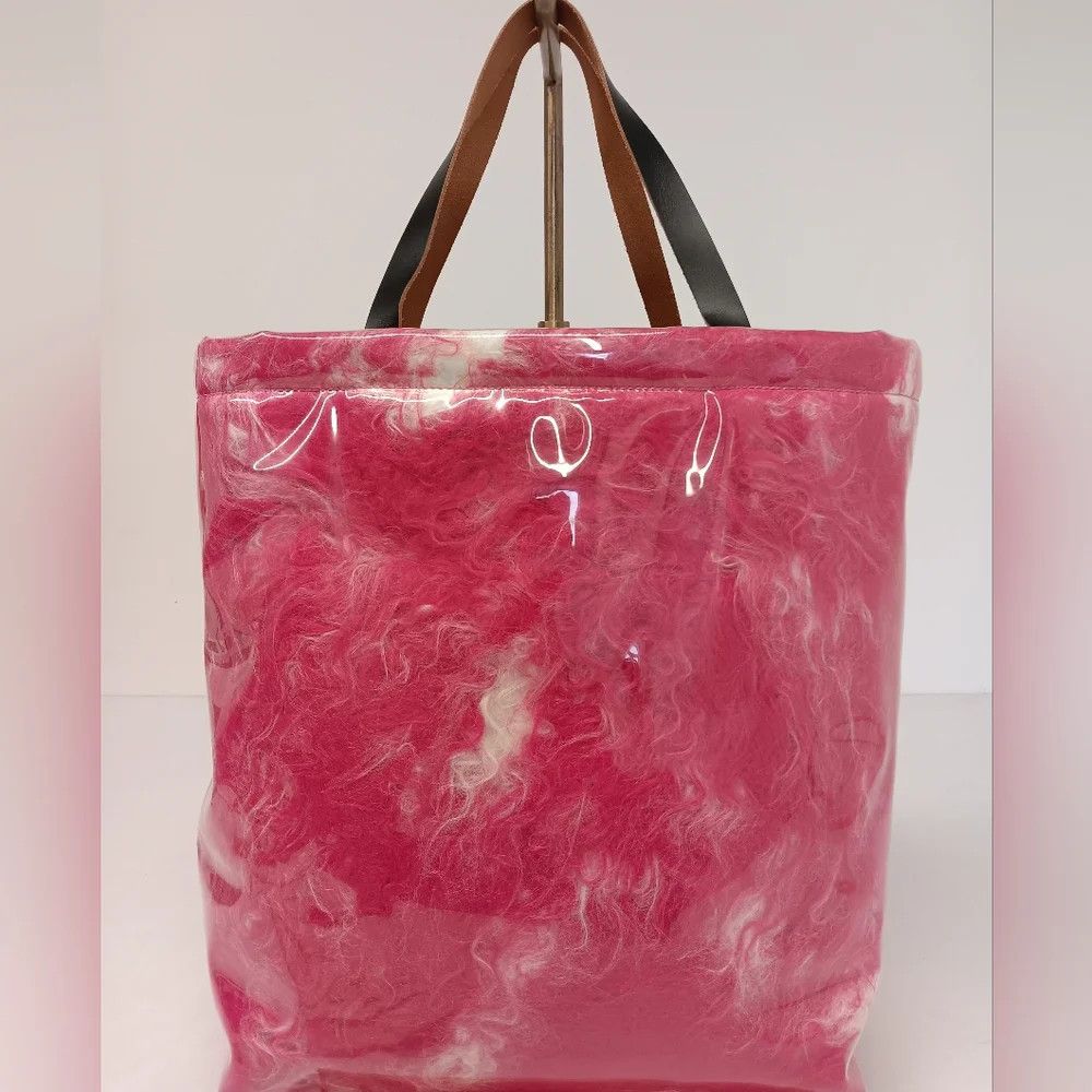 Marni Marni Women's Coated Faux Fur Tote Bag - Fuchsia Size ONE SIZE - 7 Thumbnail