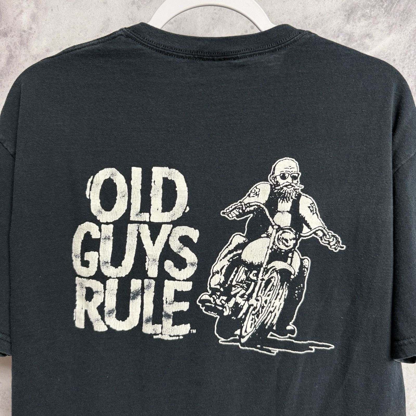 Vintage Vintage Old Guys Rule Biker T Shirt Mens Large Black Size US L / EU 52-54 / 3 - 1 Thumbnail