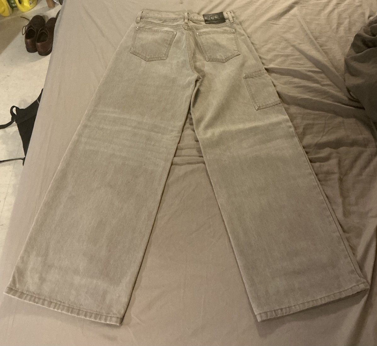 Vintage DISCONTD bleach baggy denim Size US 30 / EU 46 - 2 Thumbnail