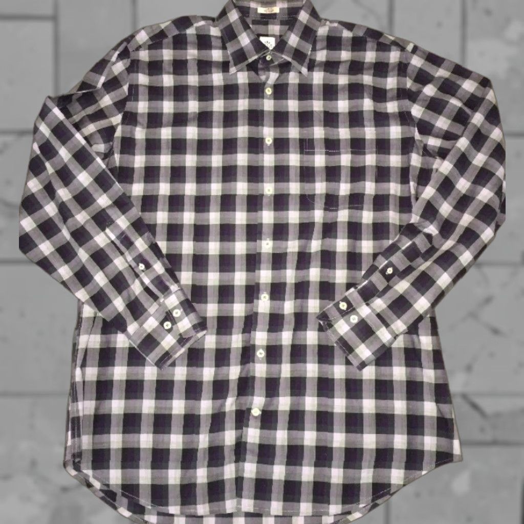 Peter Millar Peter Millar Men's Long Sleeve Button-Front Shirt Size Large Purple Plaid Cotton Size US L / EU 52-54 / 3 - 1 Thumbnail