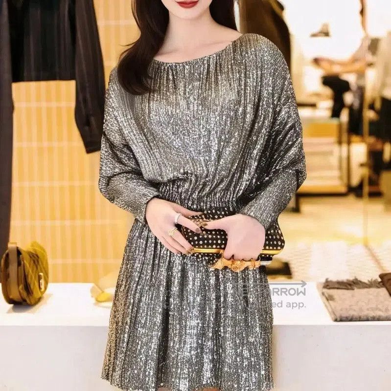 YSL Elegant Spring Cocktail Long Sleeve Dress .