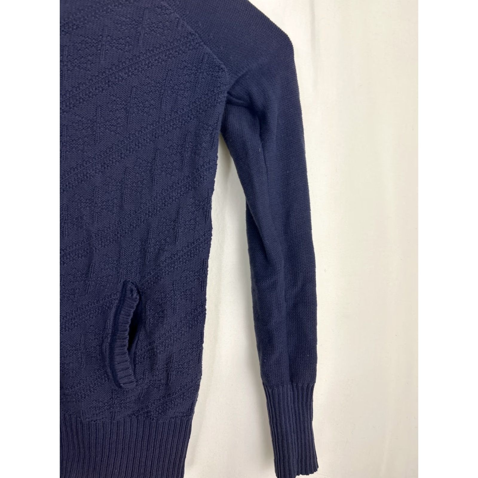 Eddie Bauer Eddie Bauer Women's Full Zip Knit Hoodie Navy Blue Cotton Acrylic - M Tall - Knit - Activewear - Women - Blue - 20" Chest - 28" Length Size M / US 6-8 / IT 42-44 - 4 Thumbnail