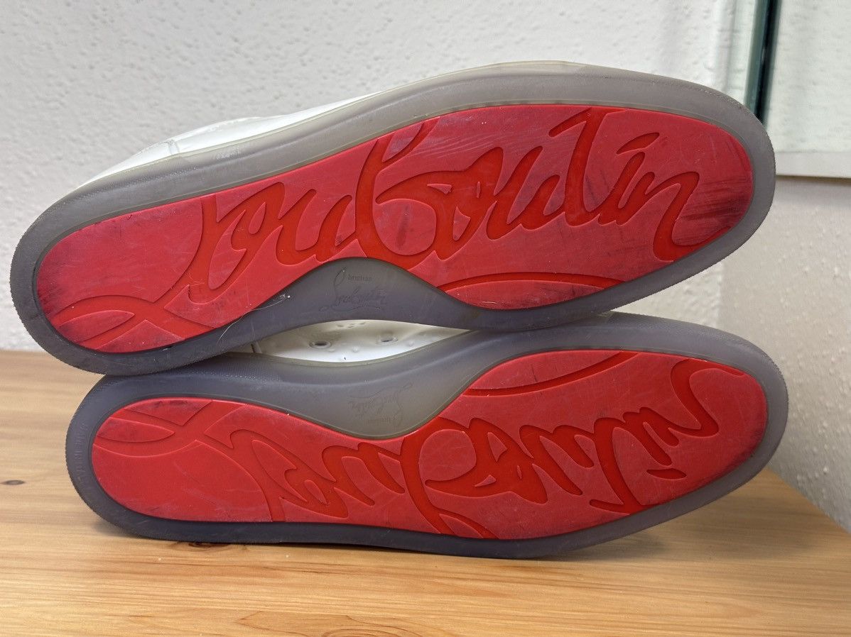 Christian Louboutin Christian Louboutin White Leather Rantulow Sneakers Size US 13 / EU 46 - 10 Thumbnail