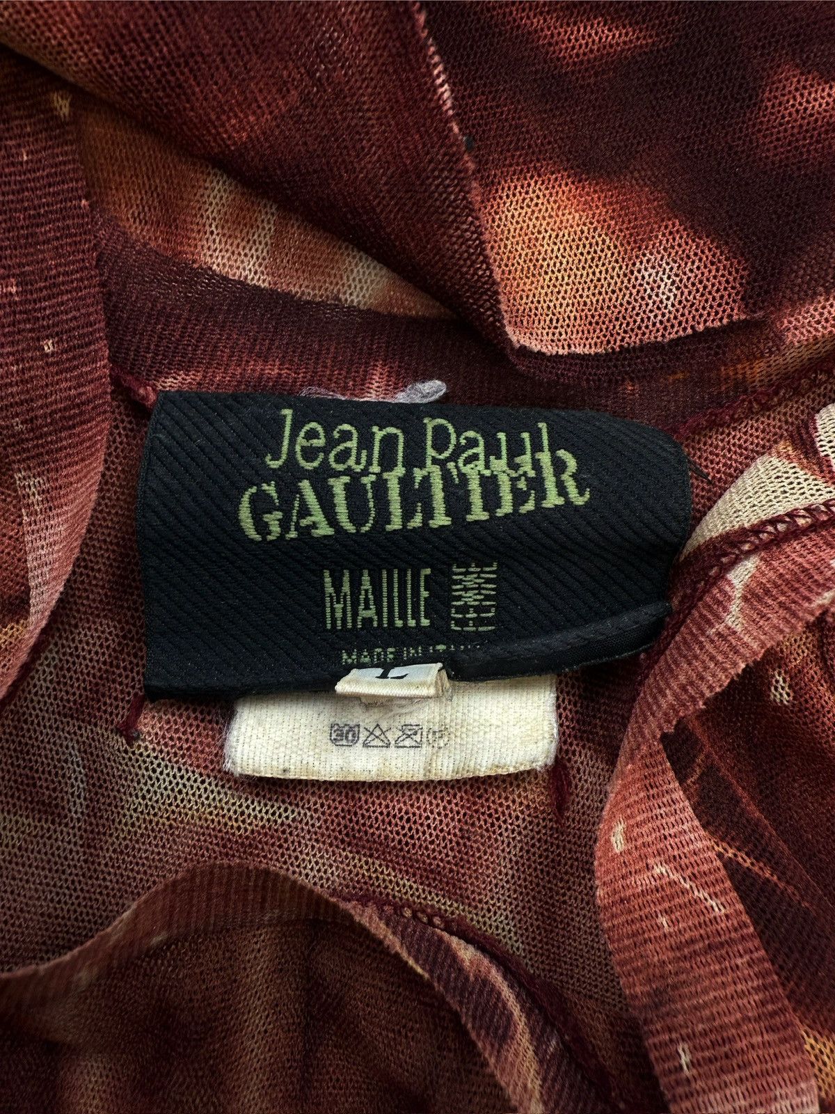 Jean Paul Gaultier SS01 Jean Paul Gaultier ‘Satan’ Tattoo Mesh Tank Top Size US L / EU 52-54 / 3 - 4 Thumbnail