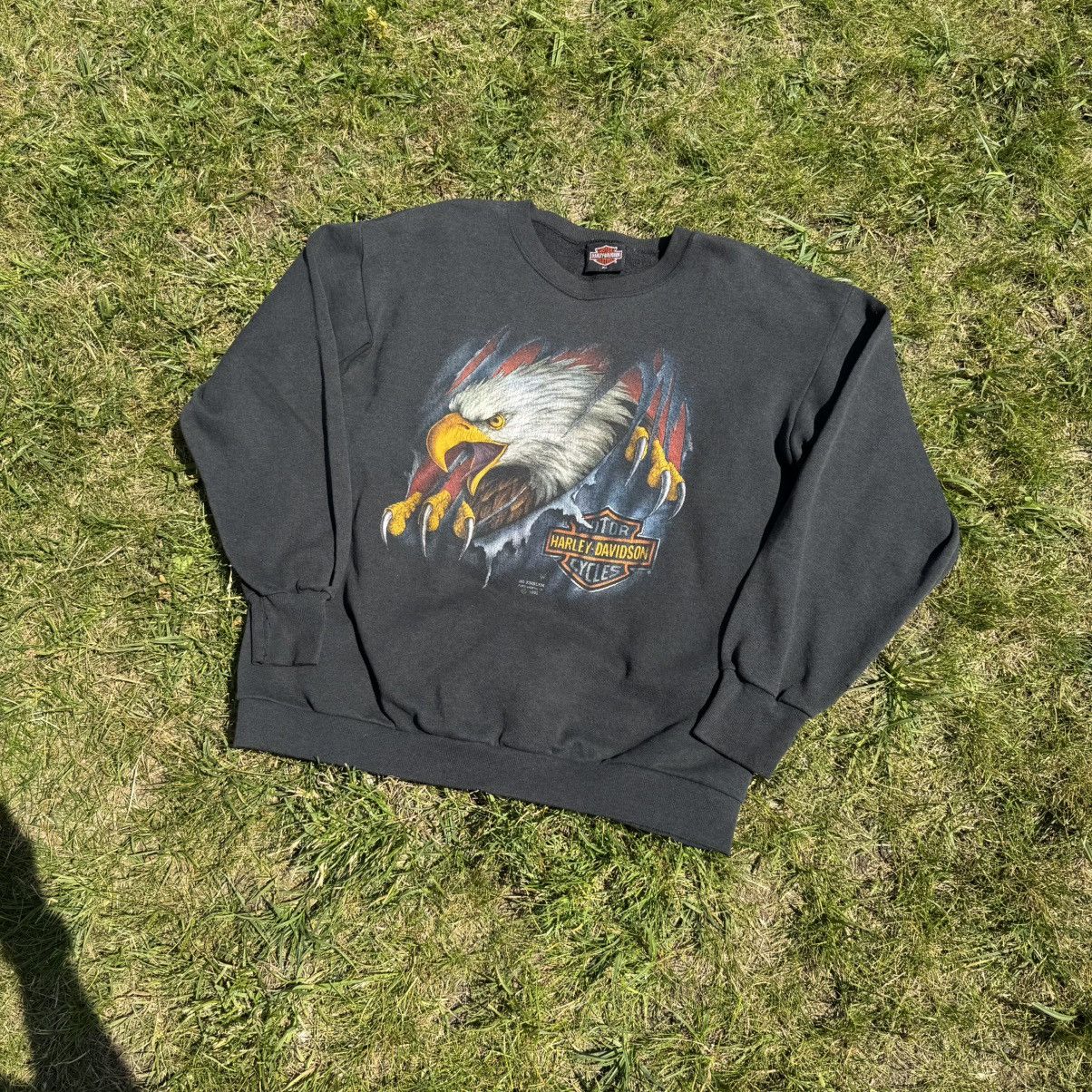 Harley Davidson Vintage 1990 3d Emblem Harley Davidson eagle crewneck Size US XL / EU 56 / 4 - 3 Thumbnail