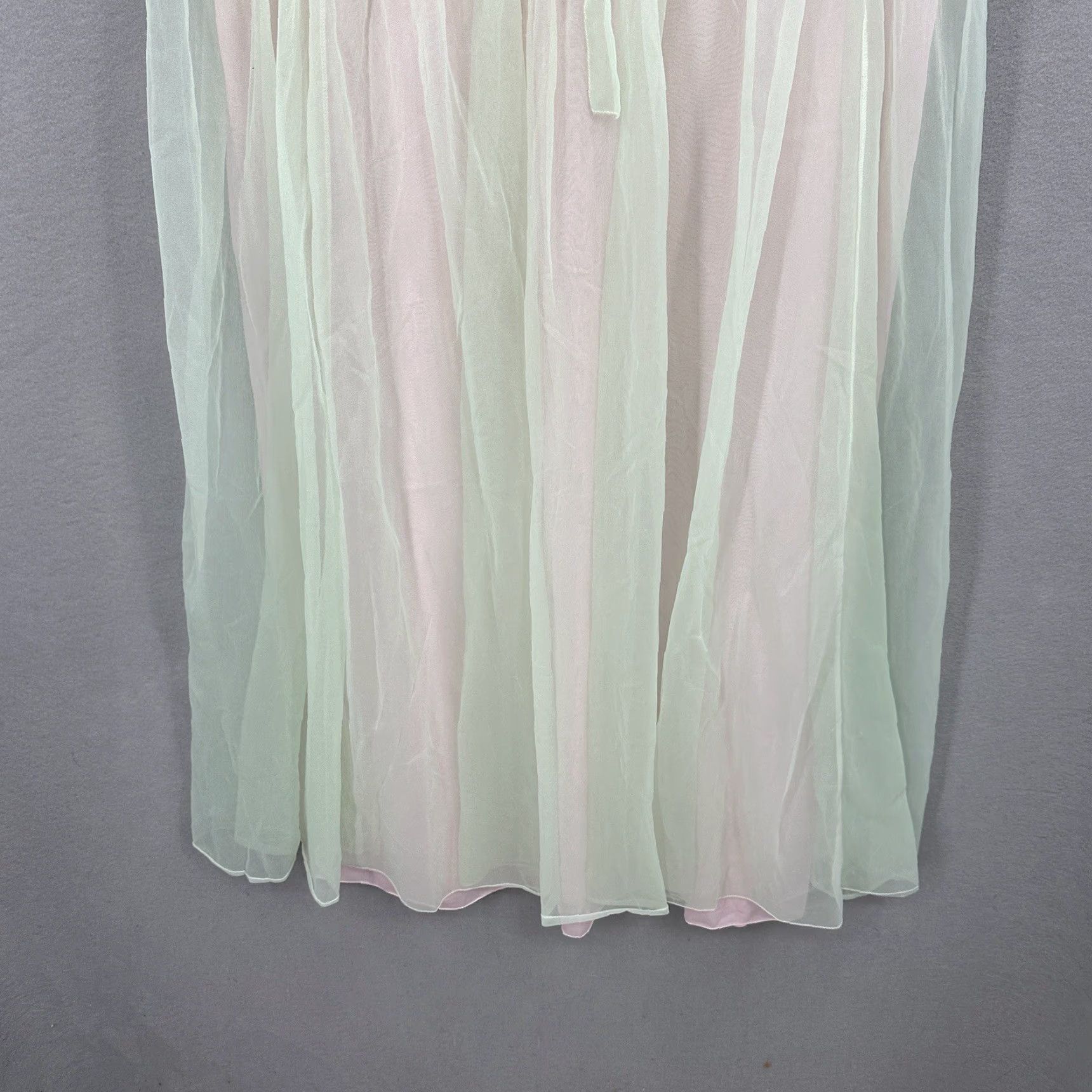 Vintage VINTAGE Orfalis France Nightgown Womens M Chiffon Green 1950s Sleepwear Art Deco Size ONE SIZE - 6 Thumbnail