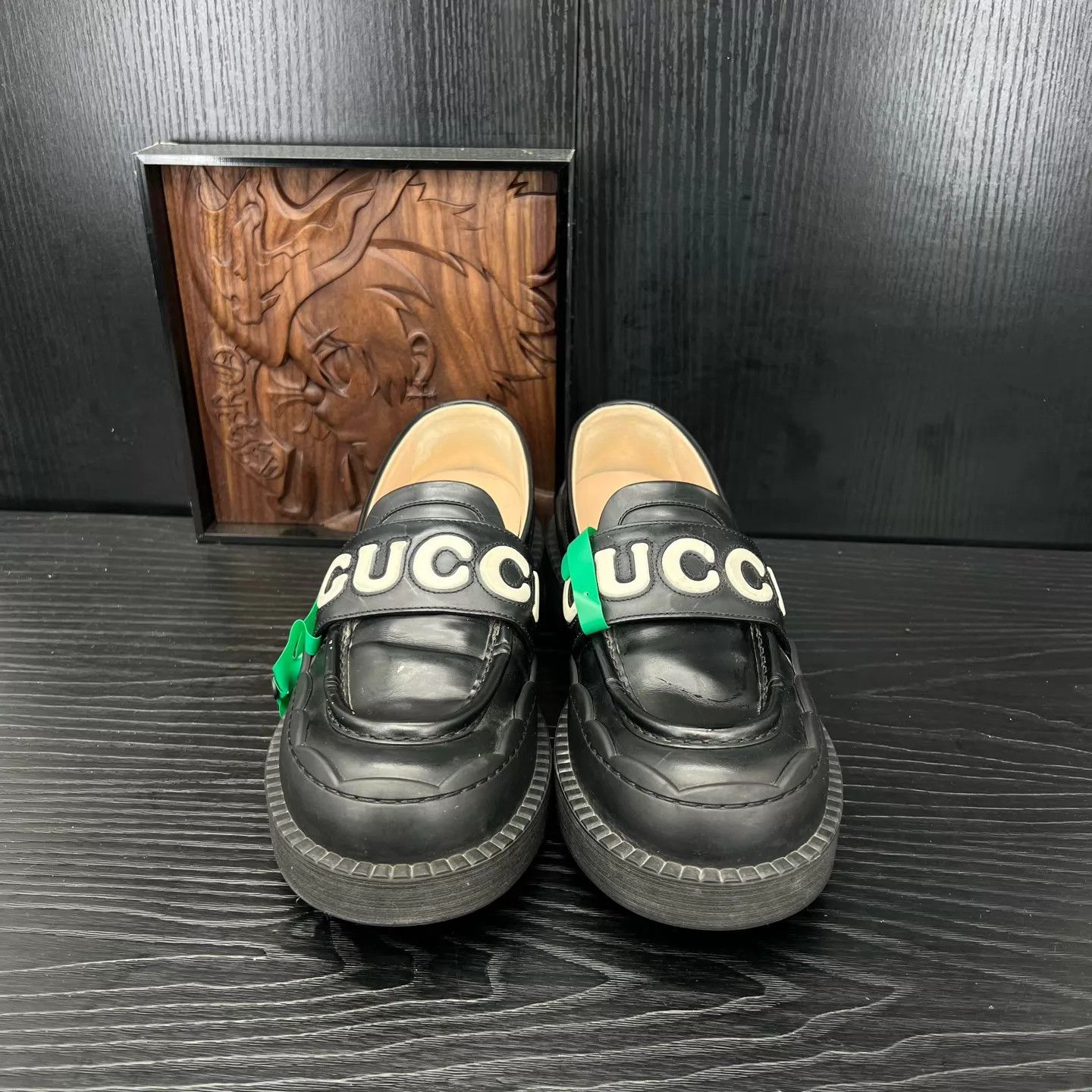 Gucci GUCCI Black Leather Loafers 39.5 Like New Original Box Size US 9 / IT 39 - 3 Thumbnail