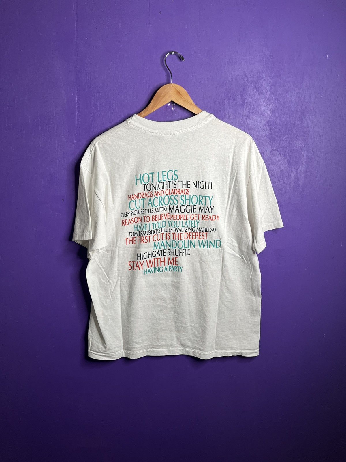 Band Tees × Vintage Vintage 1993 Rod Stewart singing tour t-shirt Size US L / EU 52-54 / 3 - 2 Thumbnail