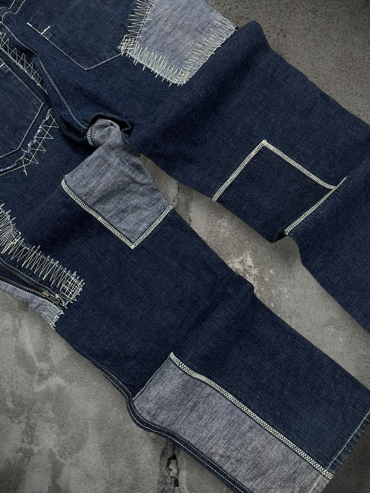Japanese Brand Vintage 1990s Japan Designer Phat Farm Patchwork Denim Size US 32 / EU 48 - 14 Thumbnail