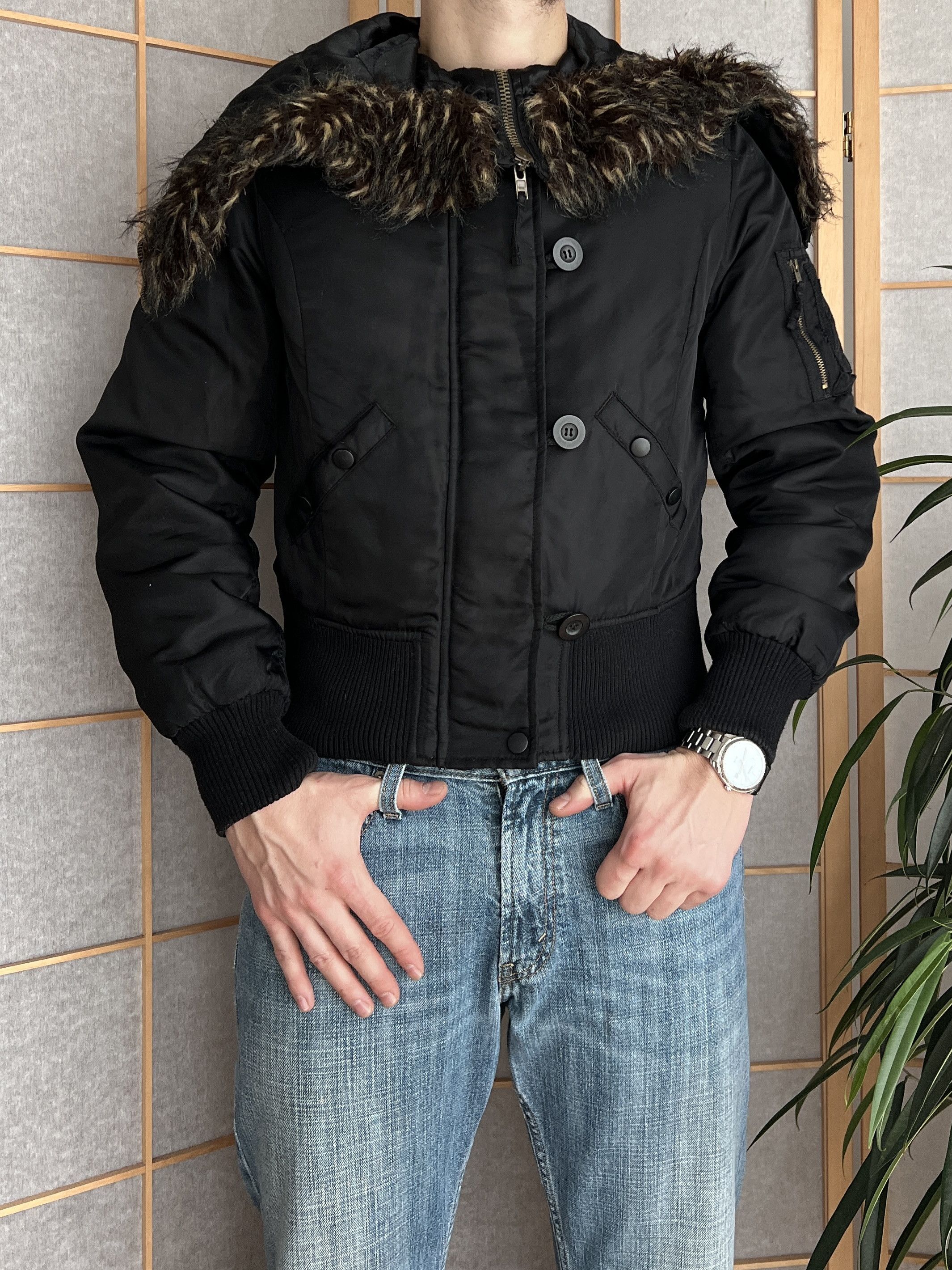If Six Was Nine Avant garde vintage faux fur bomber jacket hood cropped punk Size M / US 6-8 / IT 42-44 - 25 Thumbnail