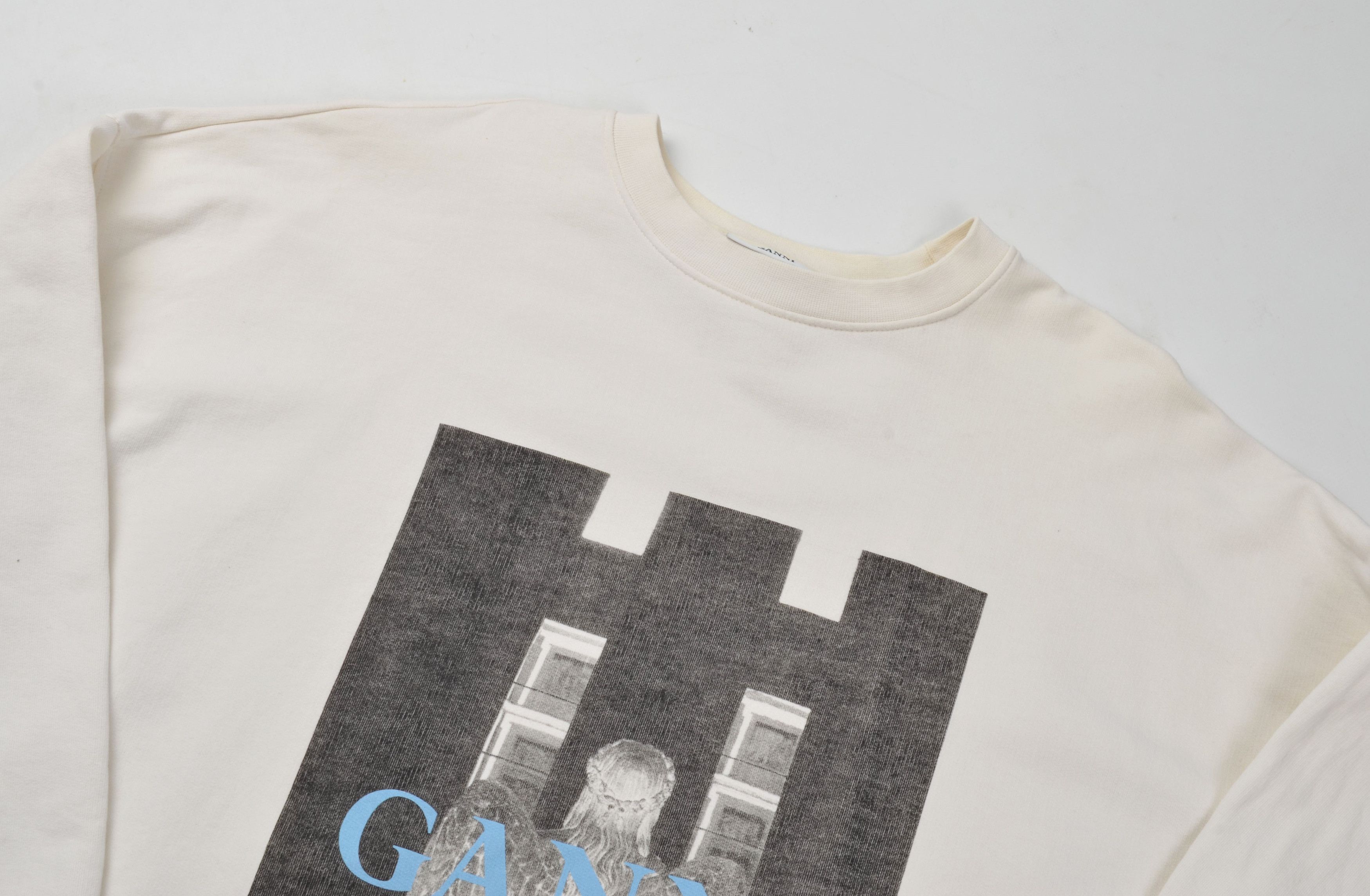 Ganni Ganni Milky Oversized Printed Long Sleeve Sweatshirt Size XS / US 0-2 / IT 36-38 - 5 Thumbnail
