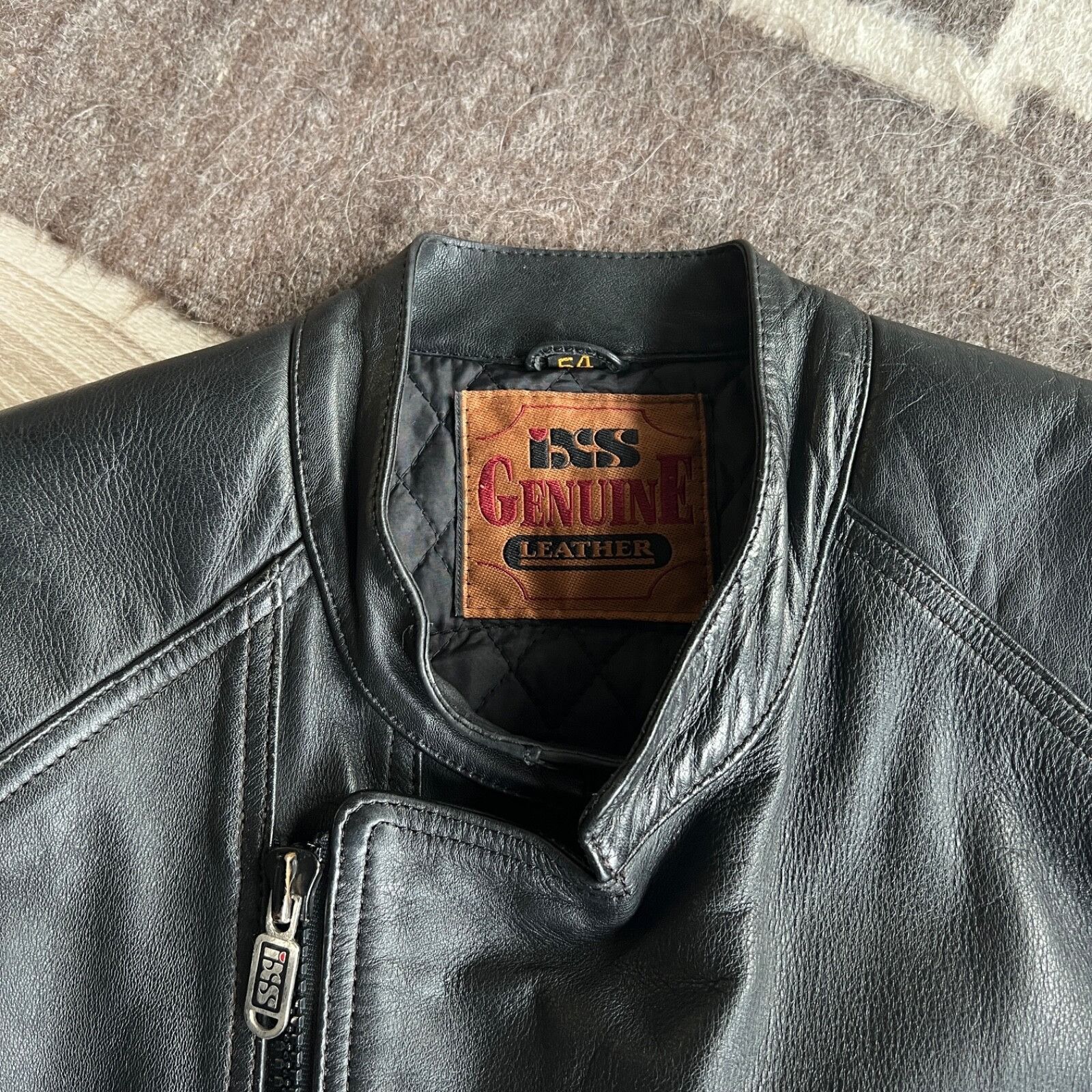 Genuine Leather iXS Vintage Moto Biker Black Real Leather Jacket 8712AC Size US XL / EU 56 / 4 - 8 Thumbnail