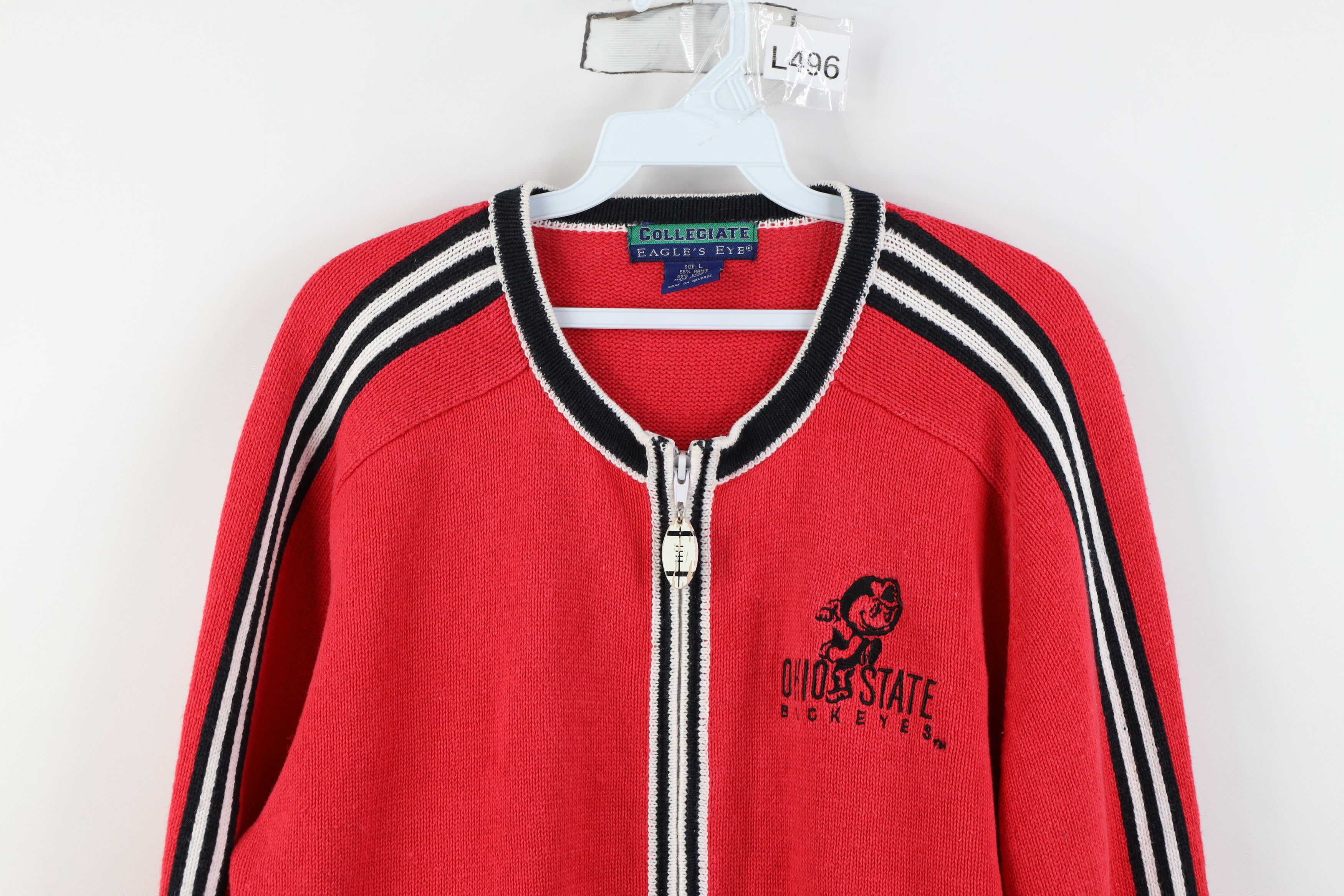 Vintage Vintage 90s Ohio State University Football Full Zip Sweater Size L / US 10 / IT 46 - 2 Thumbnail